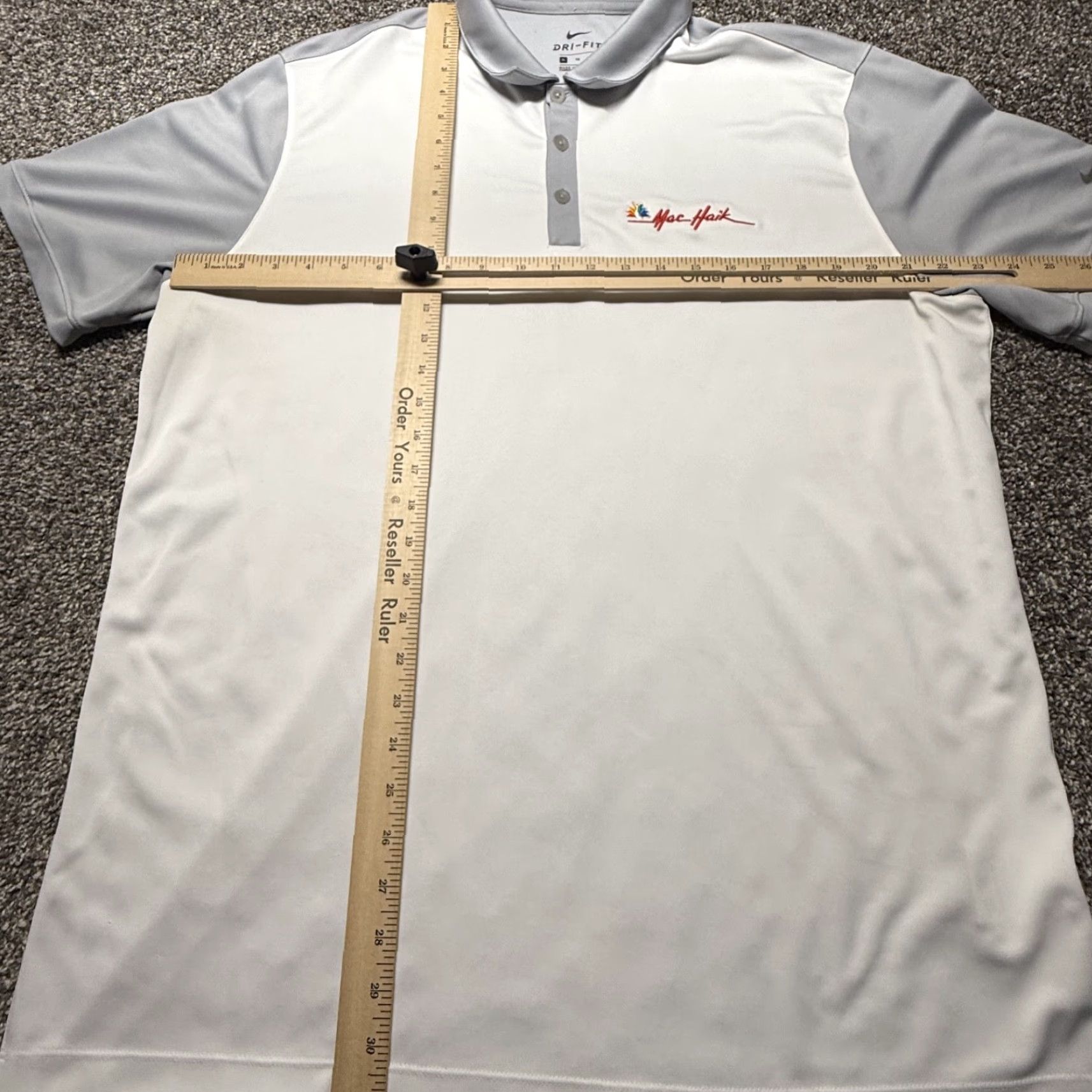 Nike Nike Golf Polo Shirt Mens XL White Dri-FIT Colorblock Logo Mac Haik 746101 Size US XL / EU 56 / 4 - 2 Thumbnail