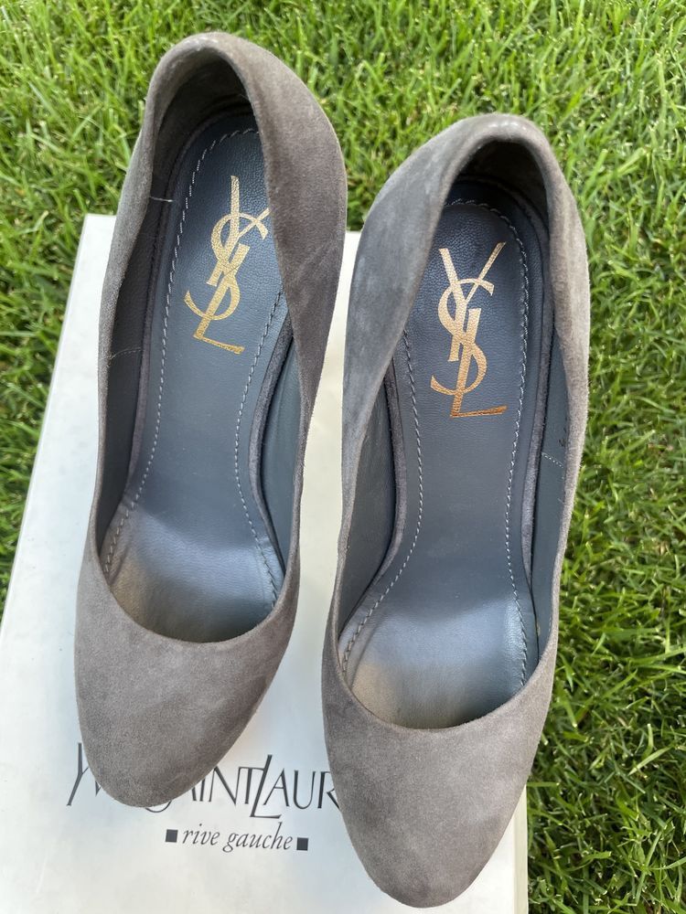 Yves Saint Laurent Ysl High Heels Suede Shoes Size US 7.5 / IT 37.5 - 3 Thumbnail