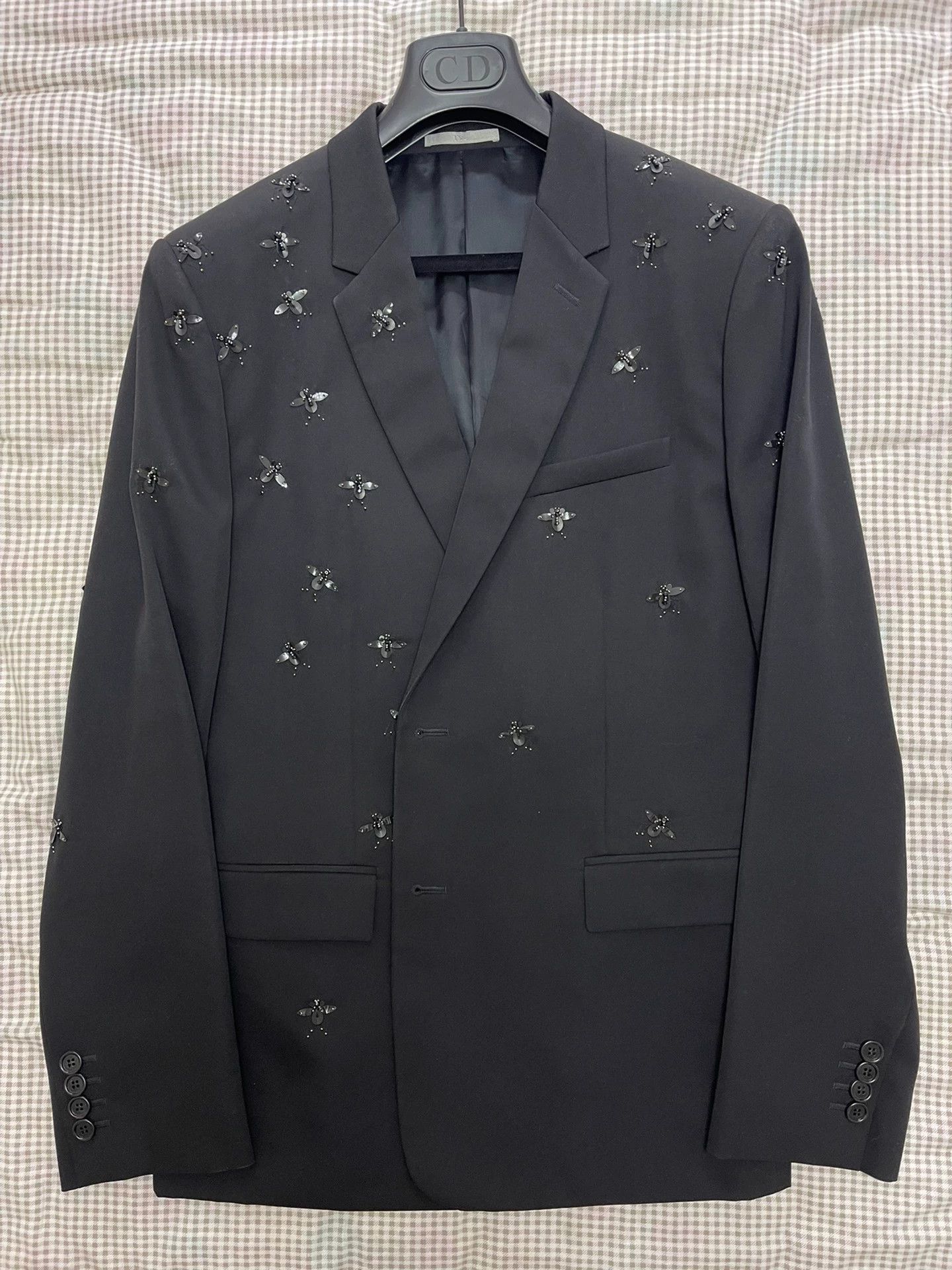 Dior Dior Homme Bees Slim Blazer Black 54 Size 54R - 1 Thumbnail
