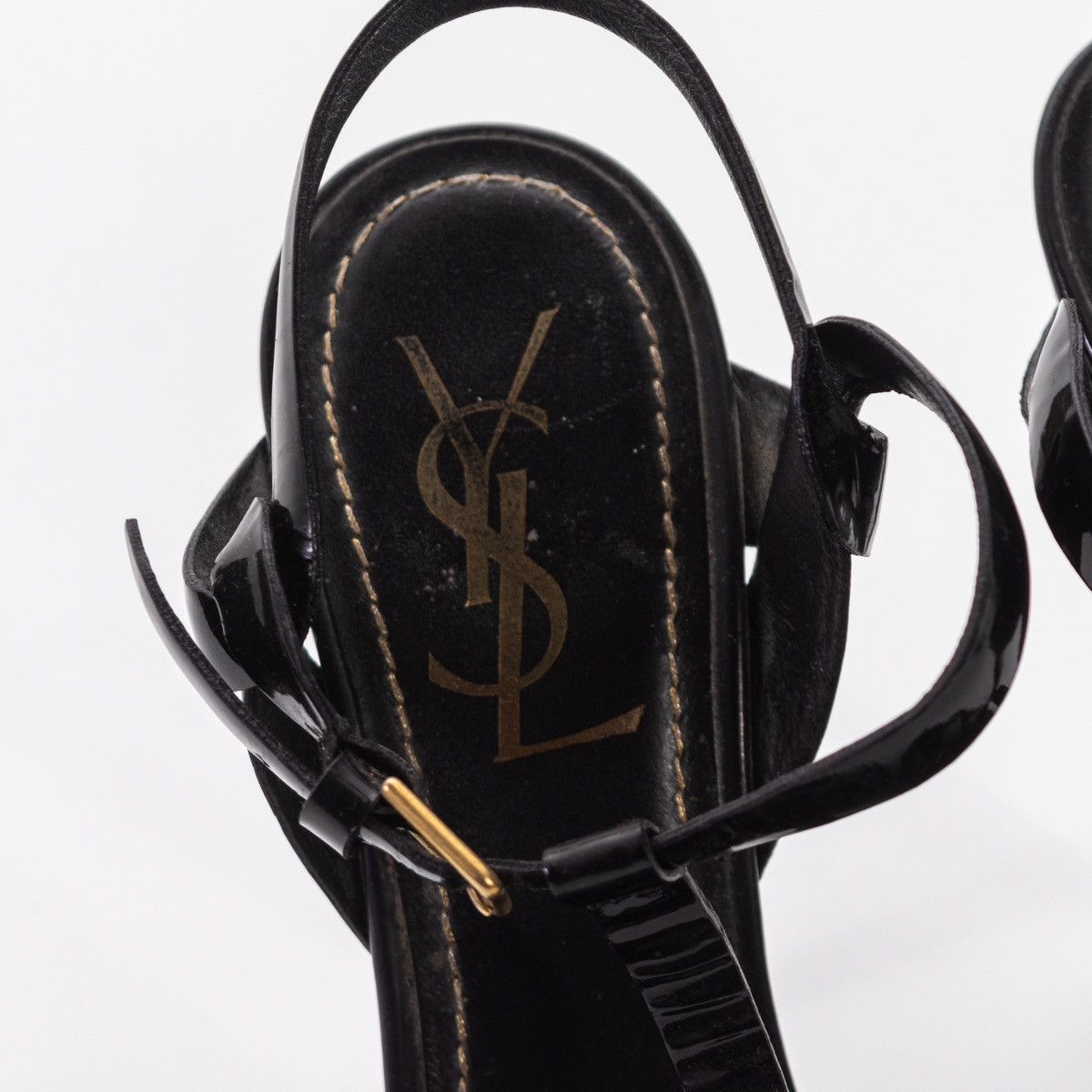 Designer × Yves Saint Laurent Saint Laurent Black Patent Leather Tribute PlatformHeal Size US 8 / IT 38 - 3 Thumbnail
