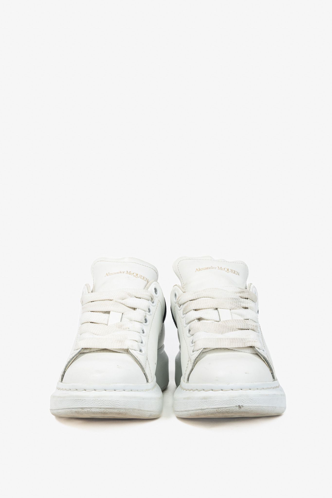 Alexander McQueen Alexander McQueen Oversized Leather & Suede Lace-Up Sneakers Size US 4.5 / IT 34.5 - 2 Thumbnail