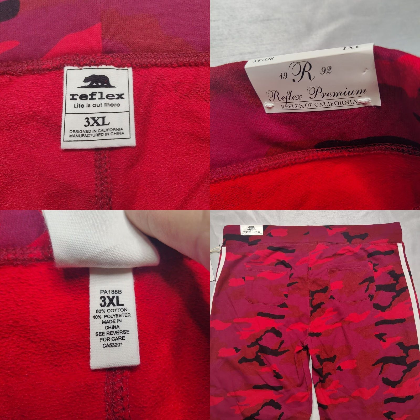Vintage REFLEX Of California Women 3XL Red Camo Pull-On Jogger Sweatpants NEW Size 40" / US 18 - 8 Thumbnail