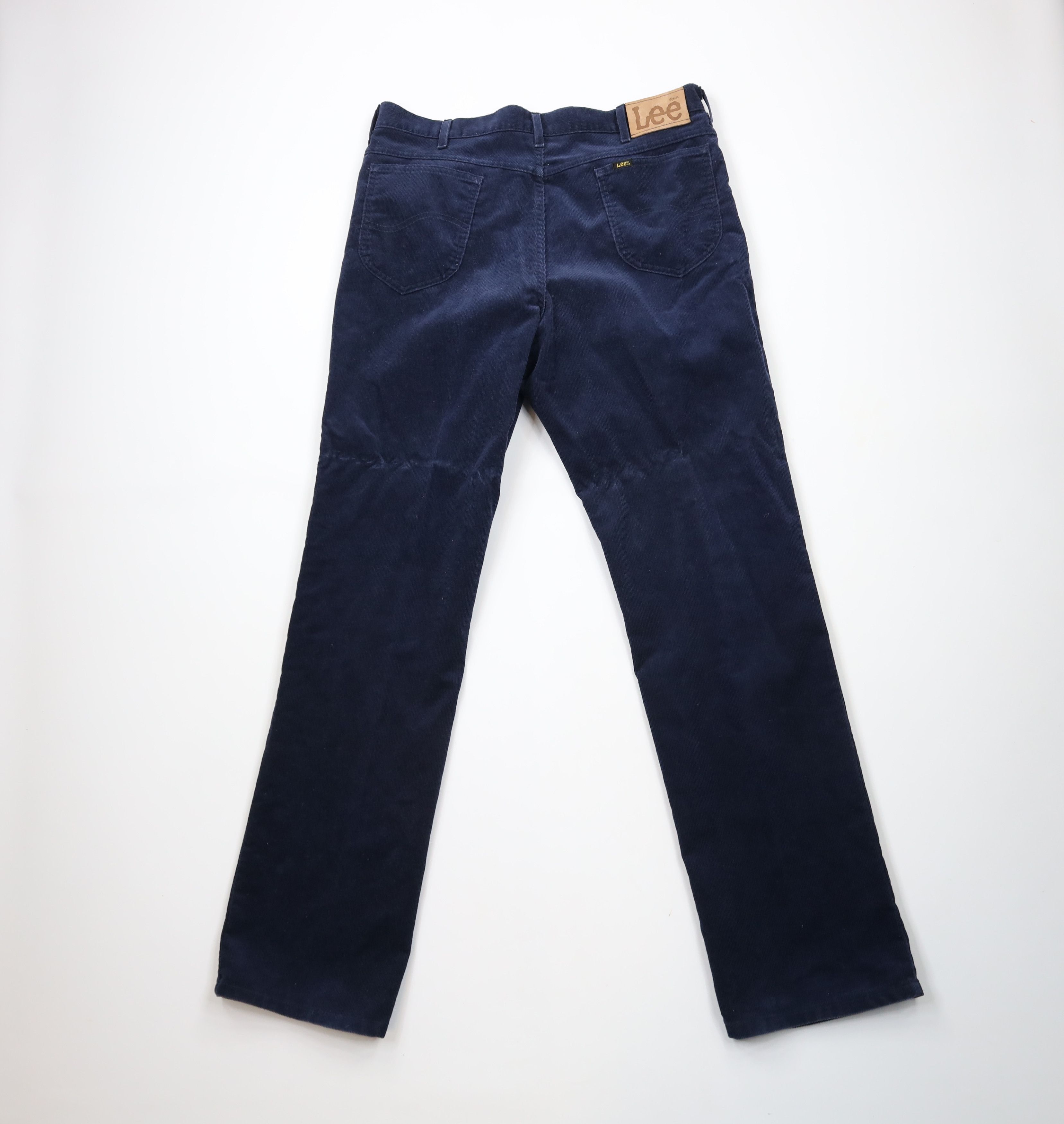 Lee × Vintage Vintage 90s Lee Wide Leg Corduroy Chino Pants Blue USA Size US 36 / EU 52 - 11 Thumbnail
