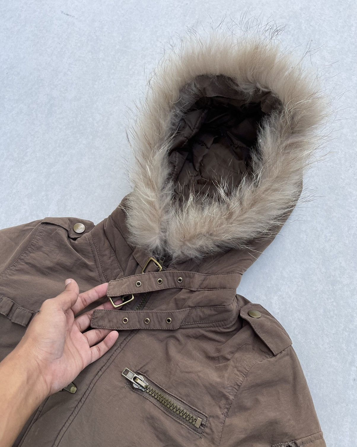 If Six Was Nine 🔥Vtg Ant Werpen Fireman Clasp Bondage Jacket With Fur Hoodie Size US M / EU 48-50 / 2 - 11 Thumbnail