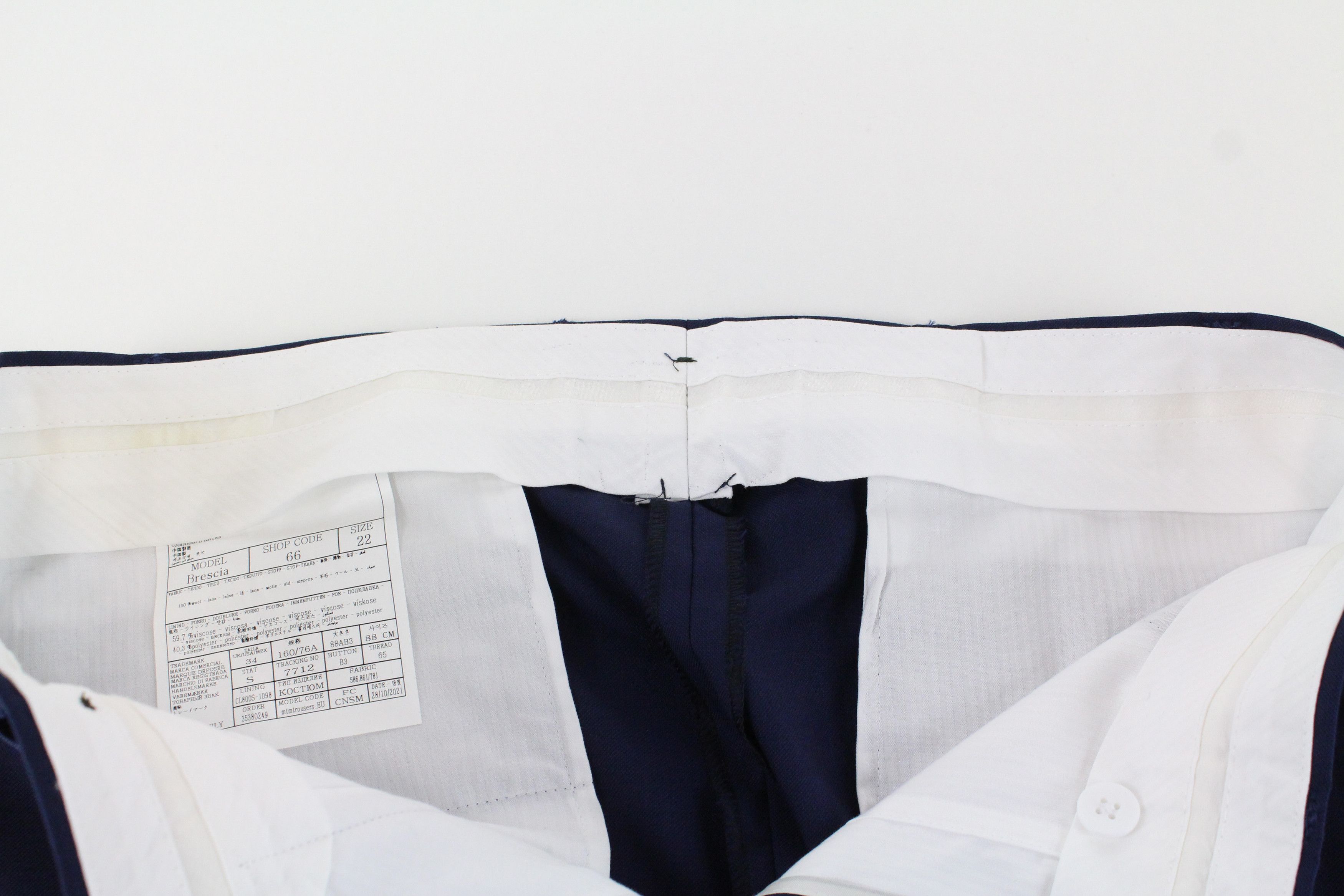 Suitsupply BRESCIA UK34S Blue Wool Pleated Trousers 55692 Size US 34 / EU 50 - 7 Thumbnail