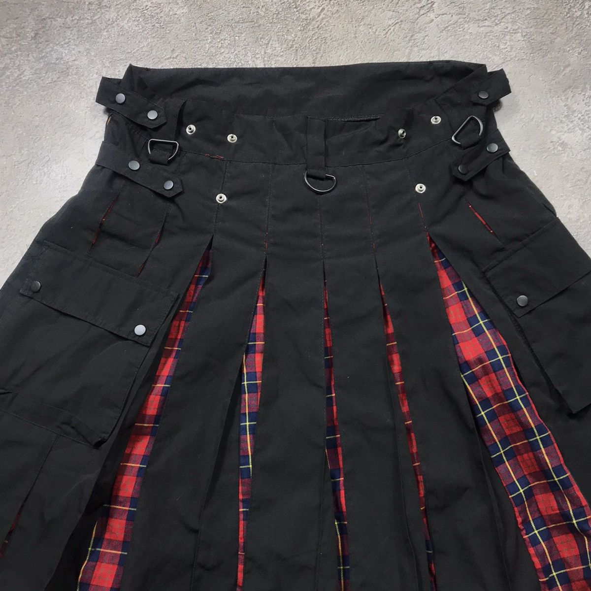 Vintage Vintage Y2K Plaid Pleated Cargo Skirt Punk Skater Slim 34 Size 34" / US 12 / IT 48 - 2 Thumbnail
