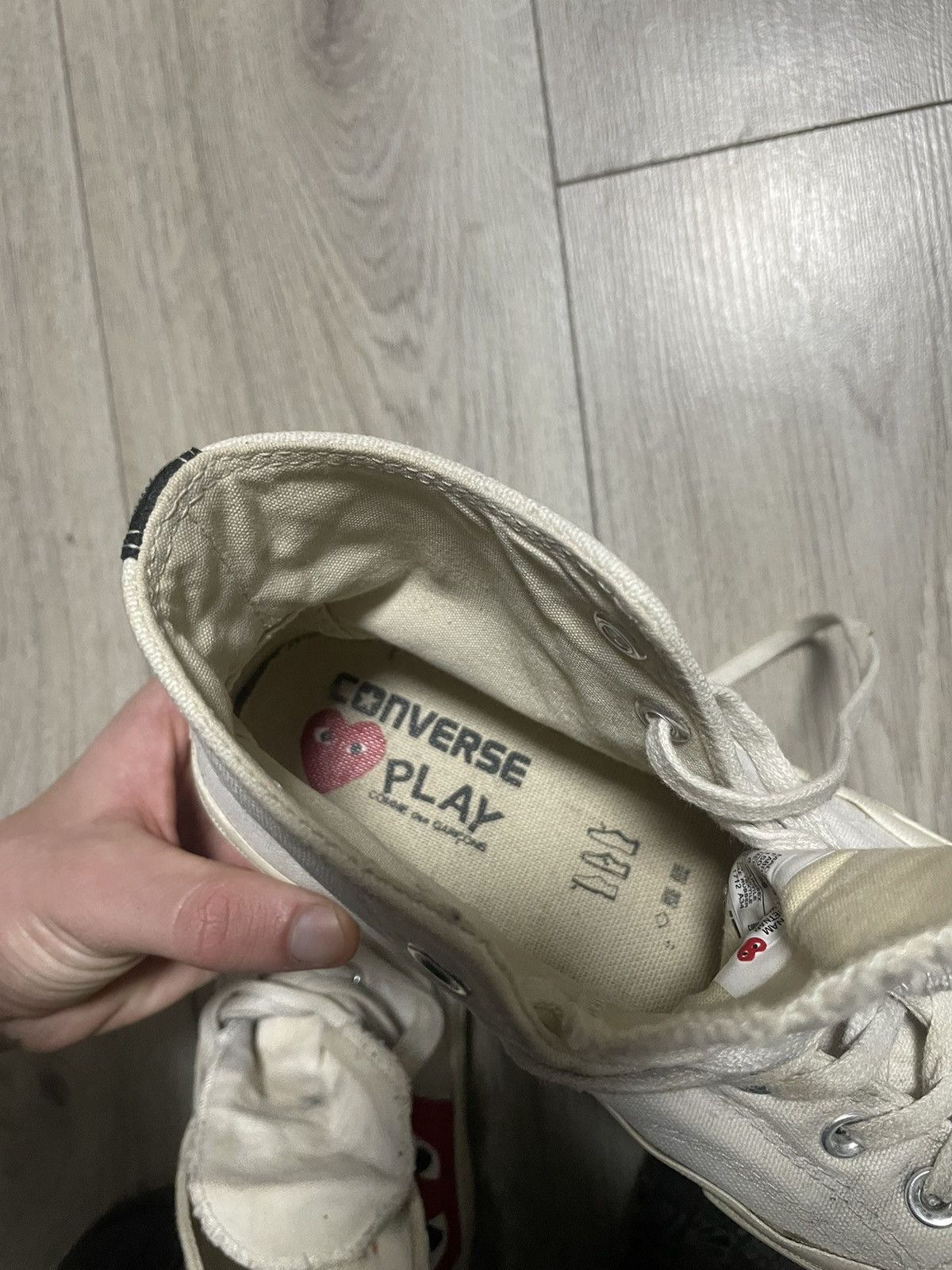 Comme des Garcons Comme des Garçons Play Converse Chuck Taylor White Sneakers Size US 6 / EU 39 - 21 Thumbnail