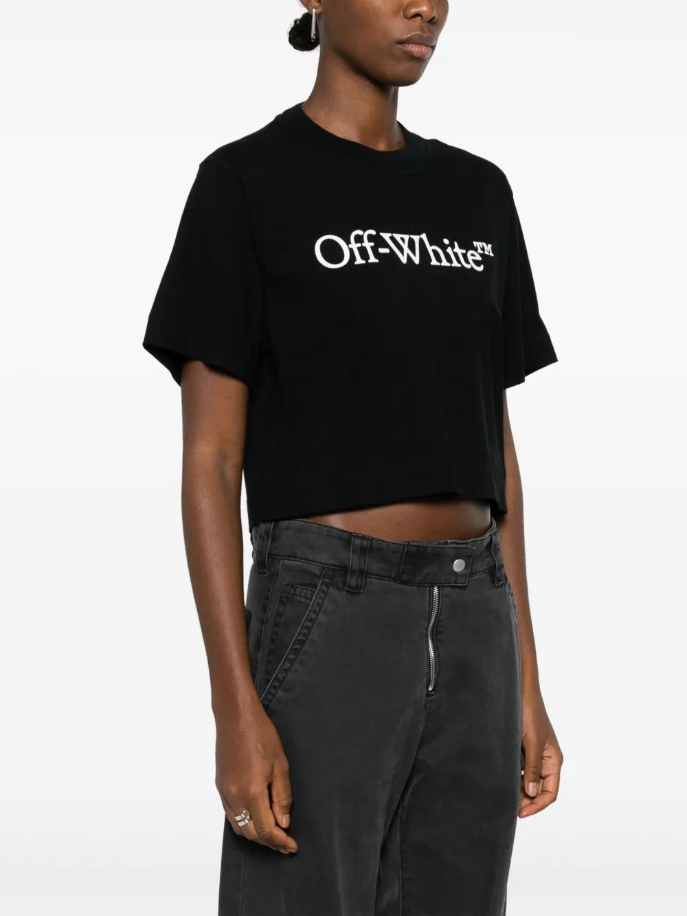Off-White o1y1225 Logo Crewneck T-Shirt in Black Size XS / US 0-2 / IT 36-38 - 3 Thumbnail