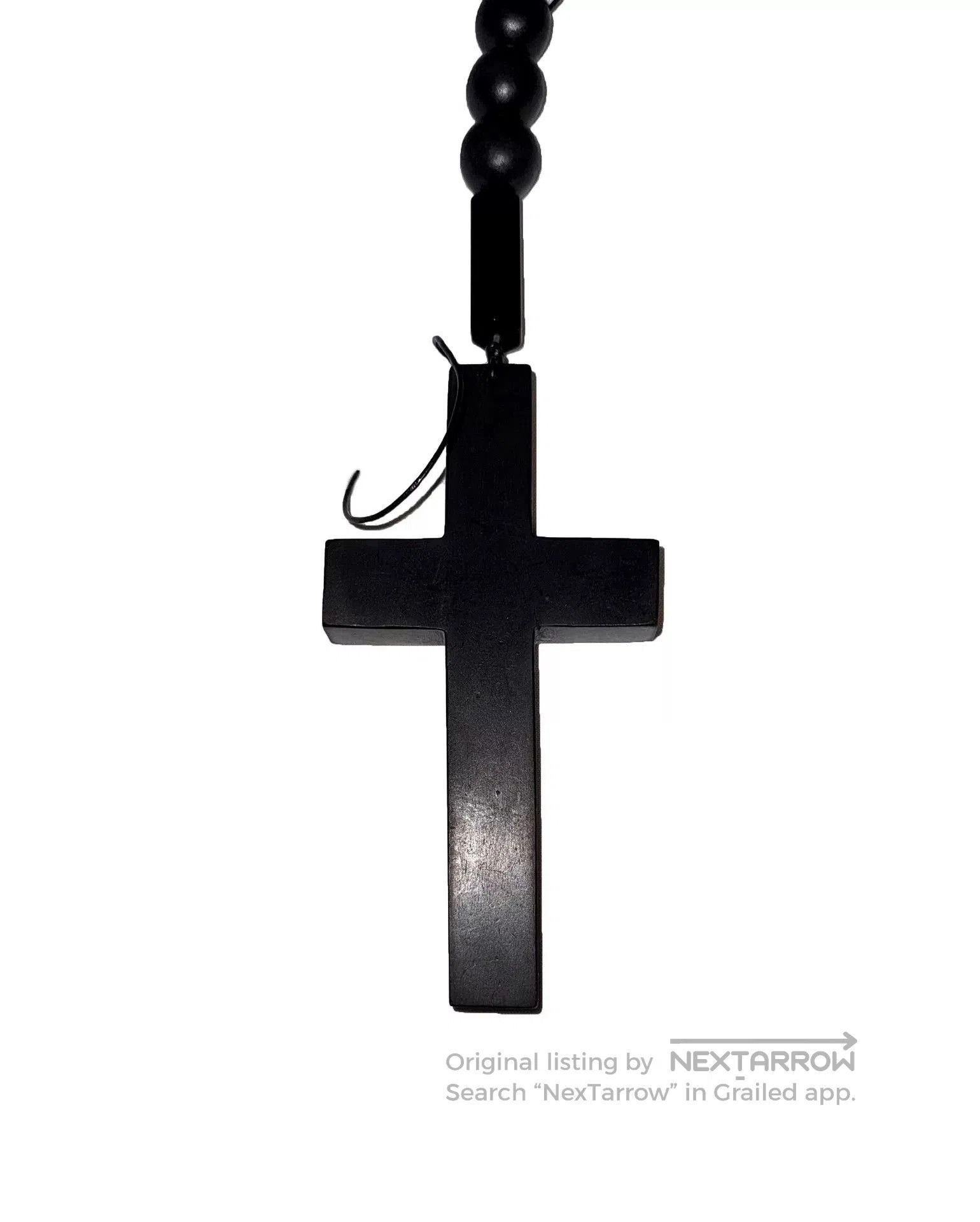Number (N)ine Handmade Black Wooden Cross Necklace. Size ONE SIZE - 4 Thumbnail