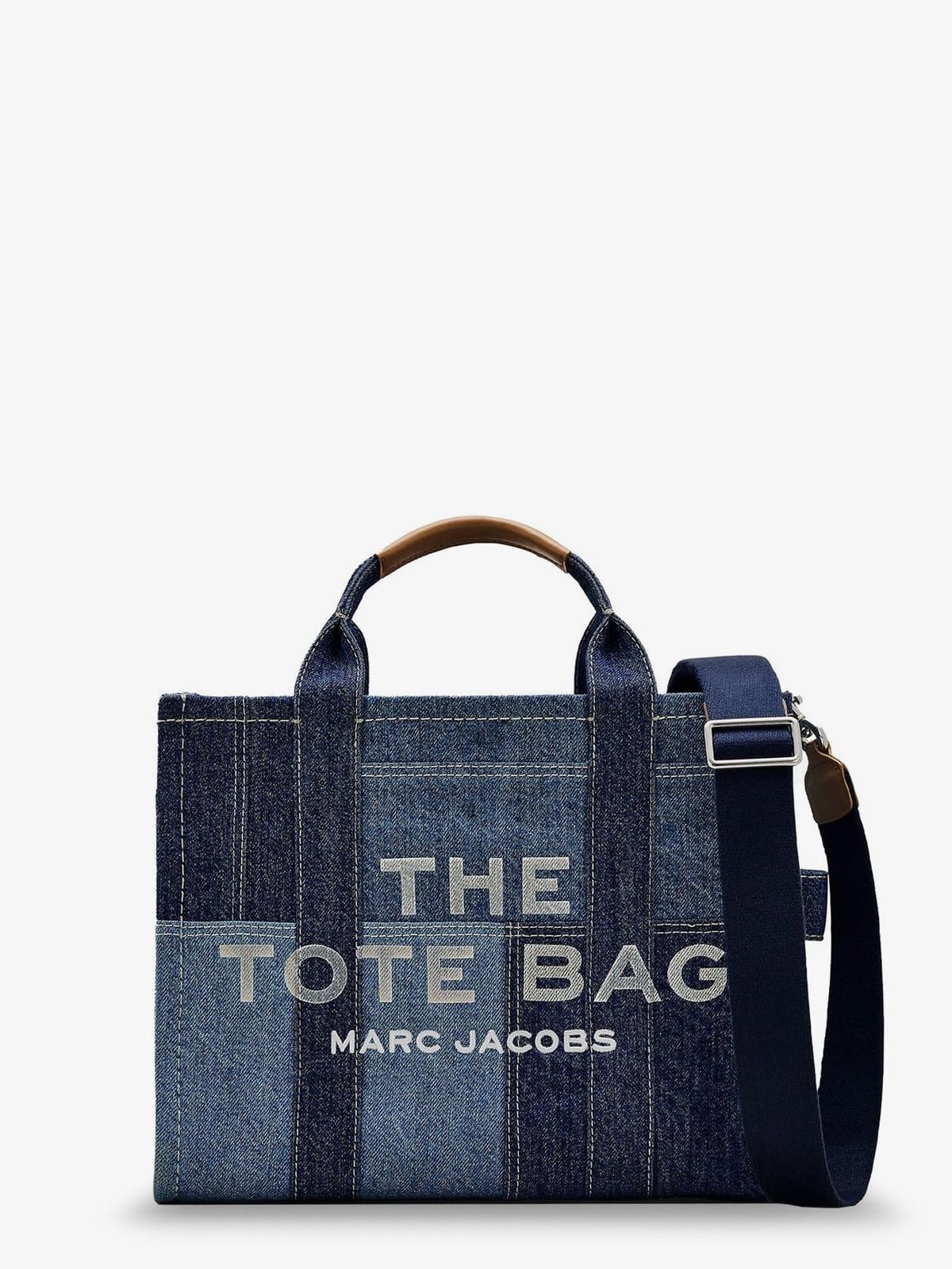 Marc Jacobs Marc Jacobs The denim Medium handbag with front logo print Size ONE SIZE - 1 Thumbnail