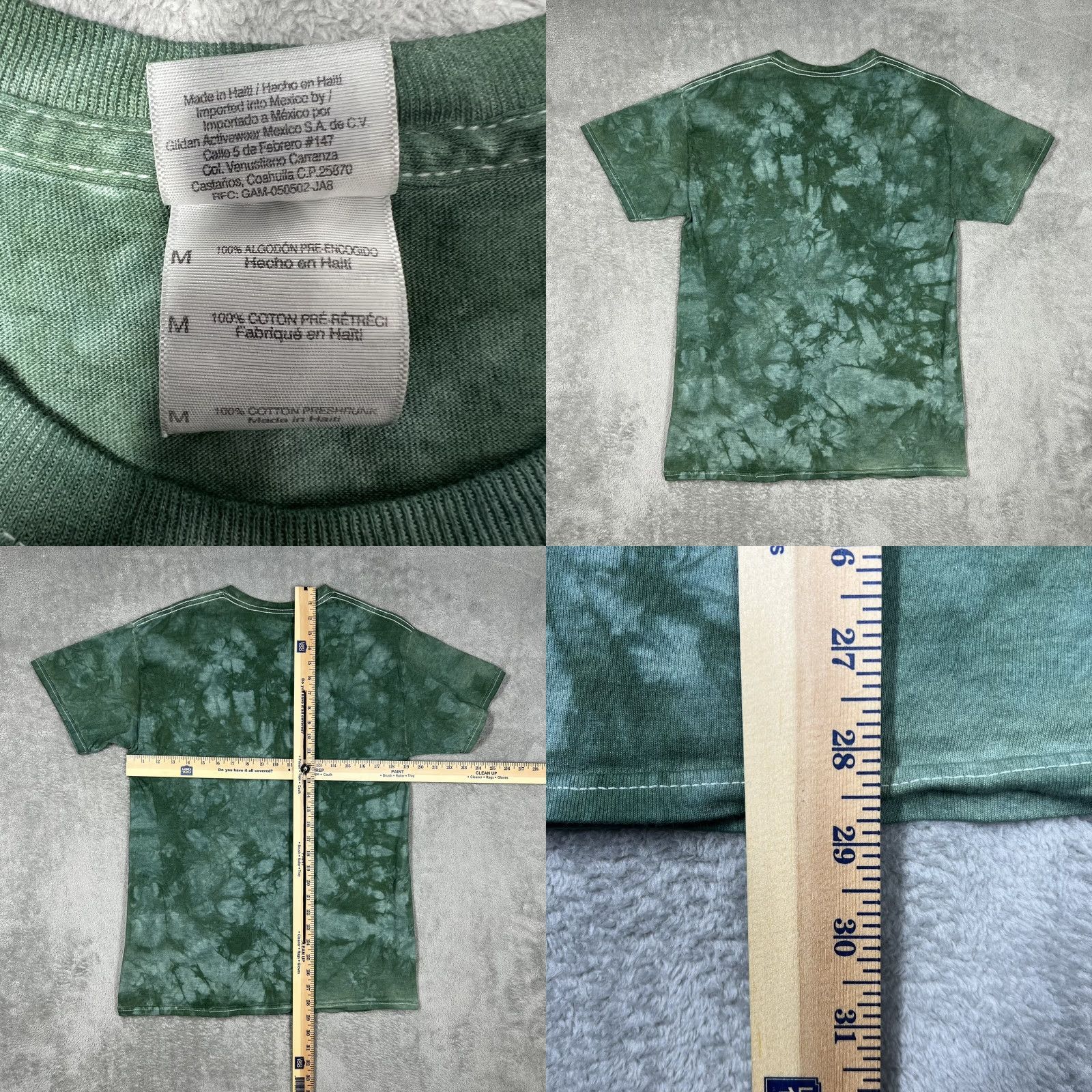 Gildan Gildan T-Shirt Native Tribal Tie-Dye Green Bear Feather Puffy Print Mens Medium Shirt M Green 90s Tribal Size M / US 6-8 / IT 42-44 - 8 Thumbnail