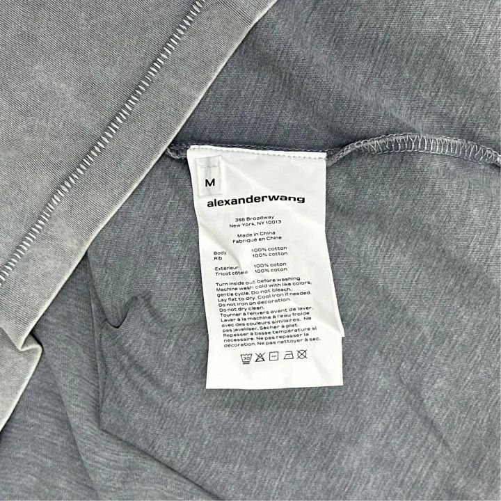 Alexander Wang Alexander Wang Gray Printed Loose Fit T-Shirt - Size M / US 6-8 / IT 42-44 - 2 Thumbnail