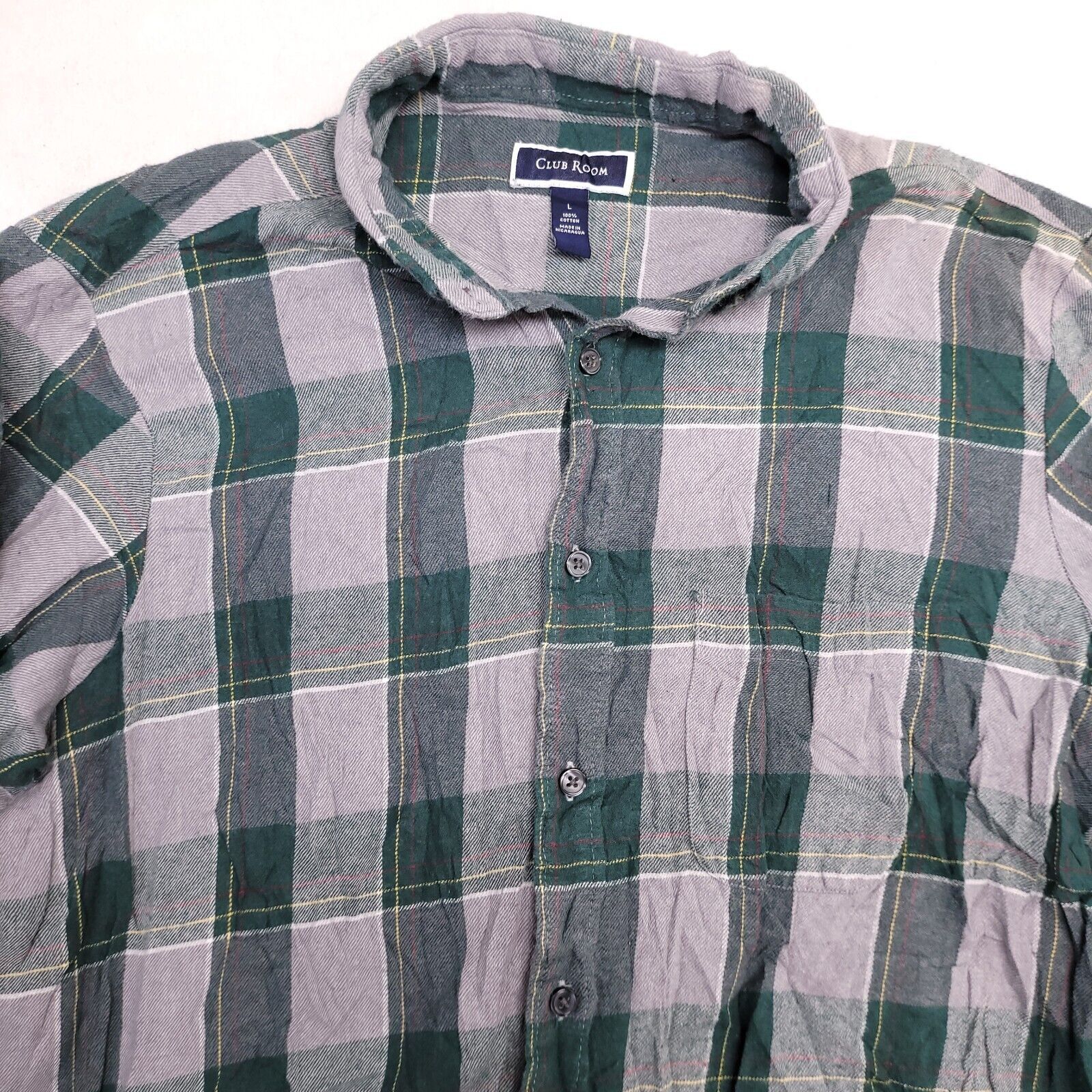 Club Room Club Room Baffalo Check Flannel Shirt Mens Size L Gray Green Size US L / EU 52-54 / 3 - 1 Thumbnail