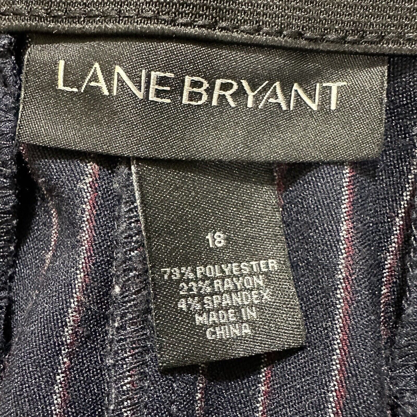 Other Lane Bryant 18 Flat Front Soft Knit Pants Navy Blue Striped Size 40" / US 18 - 4 Thumbnail