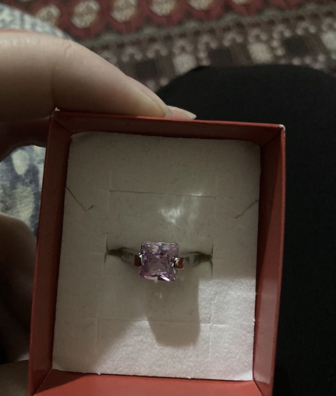 Other Silver plated pink jewelled ring Size ONE SIZE - 1 Thumbnail