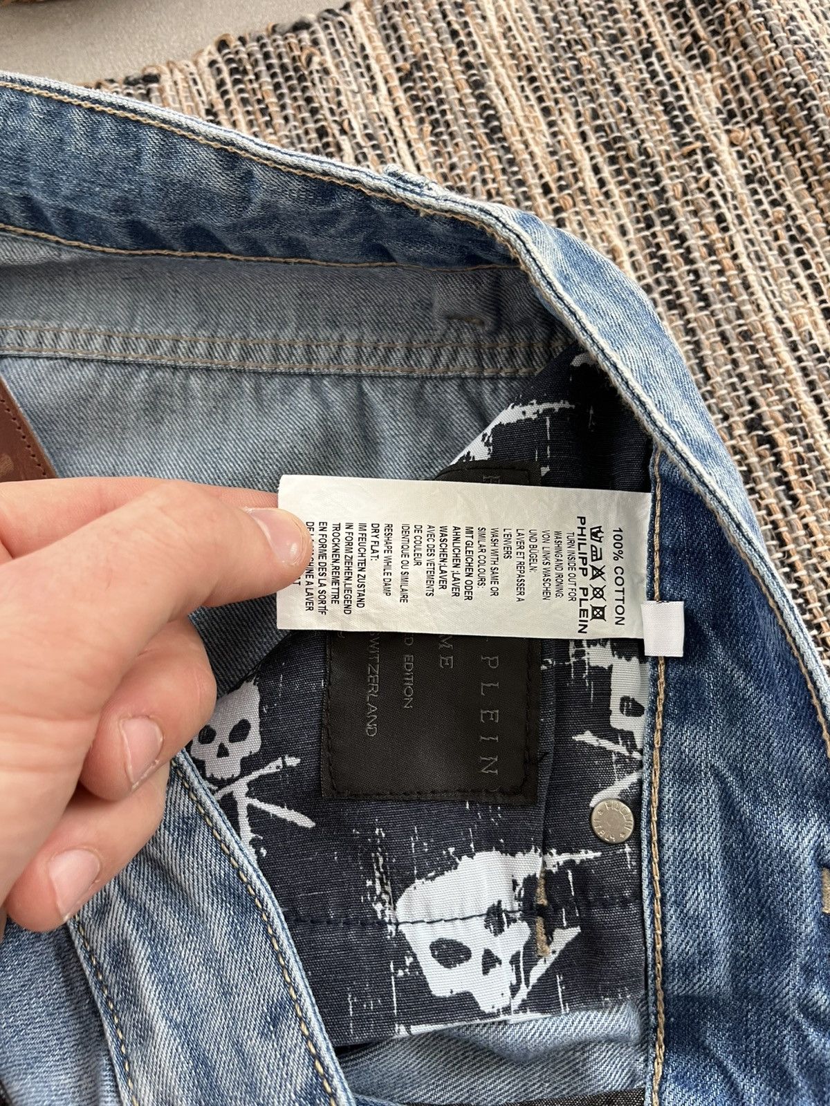 Philipp Plein New Philipp Plein Jeans Light Blue denim Distressed Wide Y2K Size US 36 / EU 52 - 18 Thumbnail