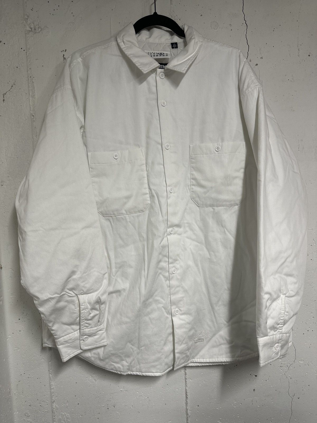 Supreme×MM6 padded shirt L size white