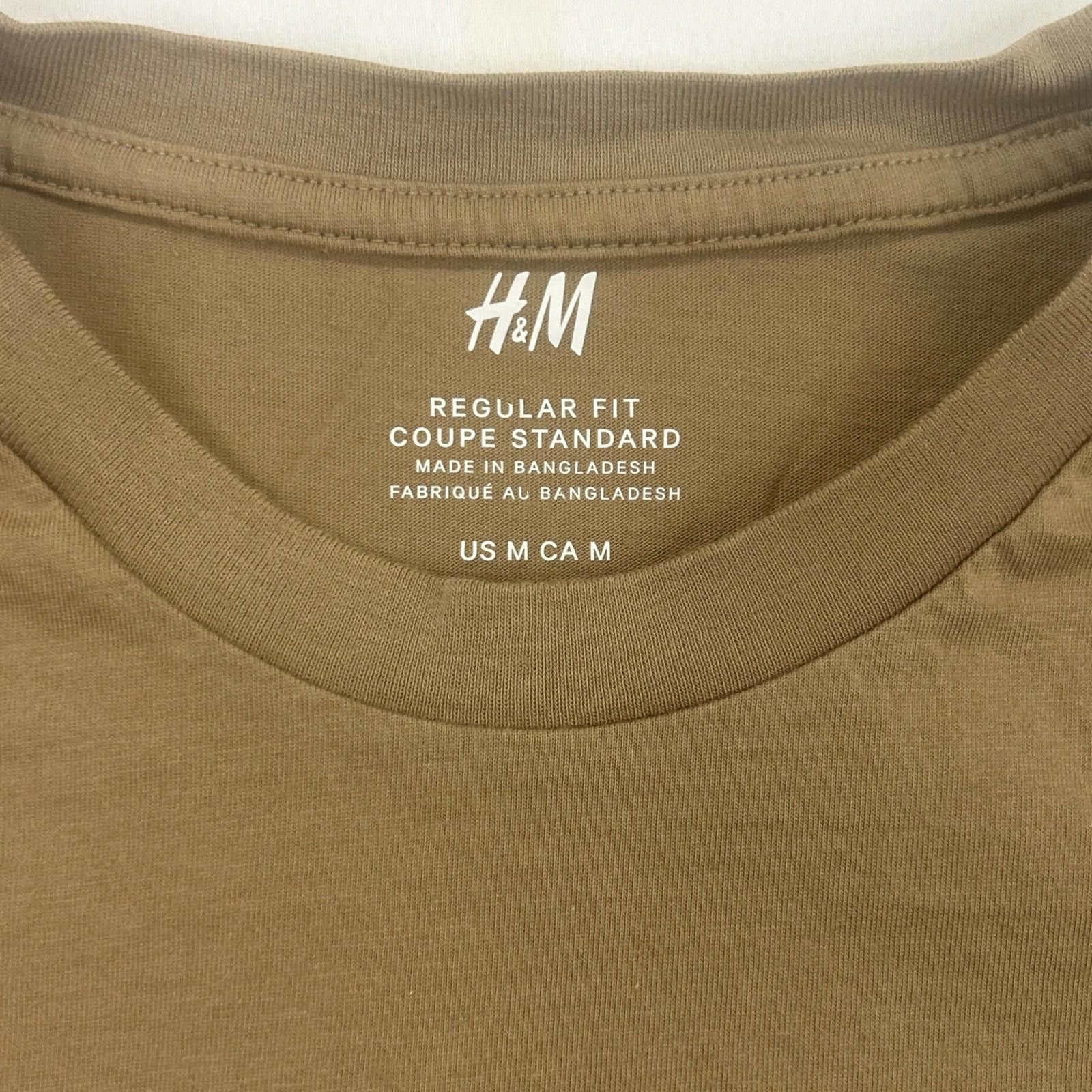 H&M H&M T-Shirt Tan Regular Fit Coupe Standar Medium Tan Adult Size US M / EU 48-50 / 2 - 6 Thumbnail