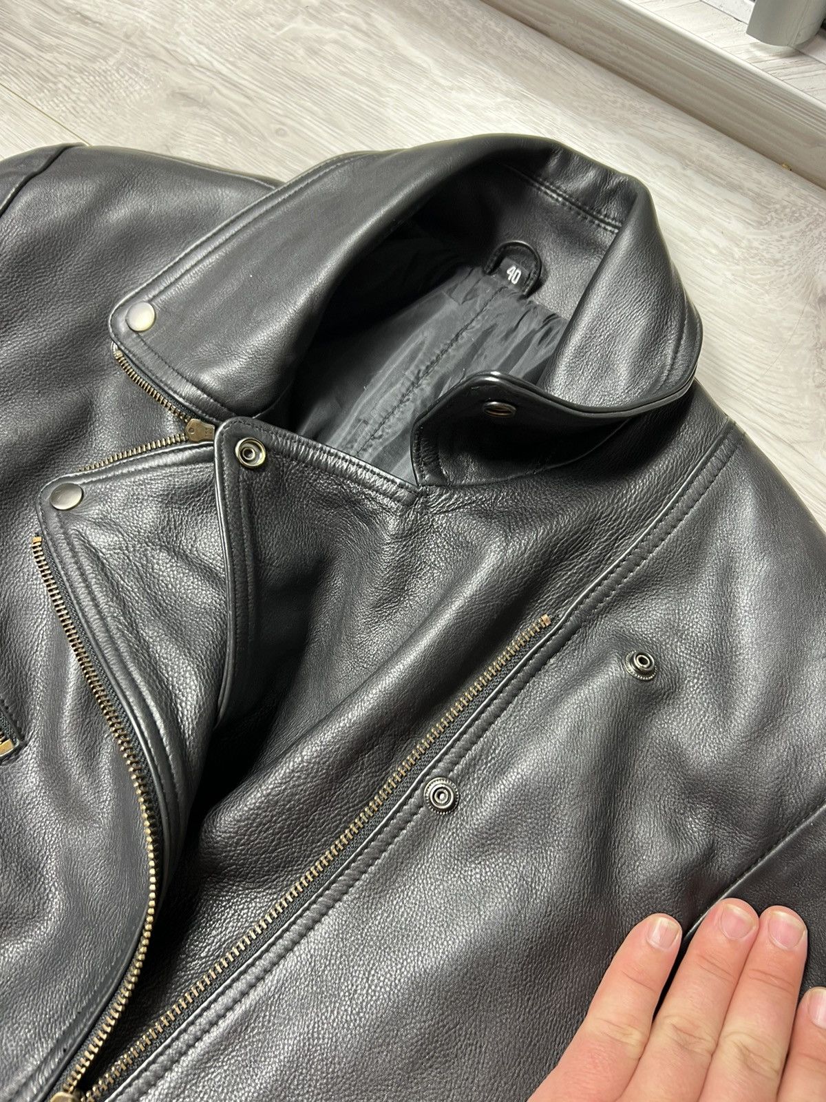 Genuine Leather Vintage Belo Heavyweight Biker Leather Jacket Rock Punk Size US M / EU 48-50 / 2 - 12 Thumbnail