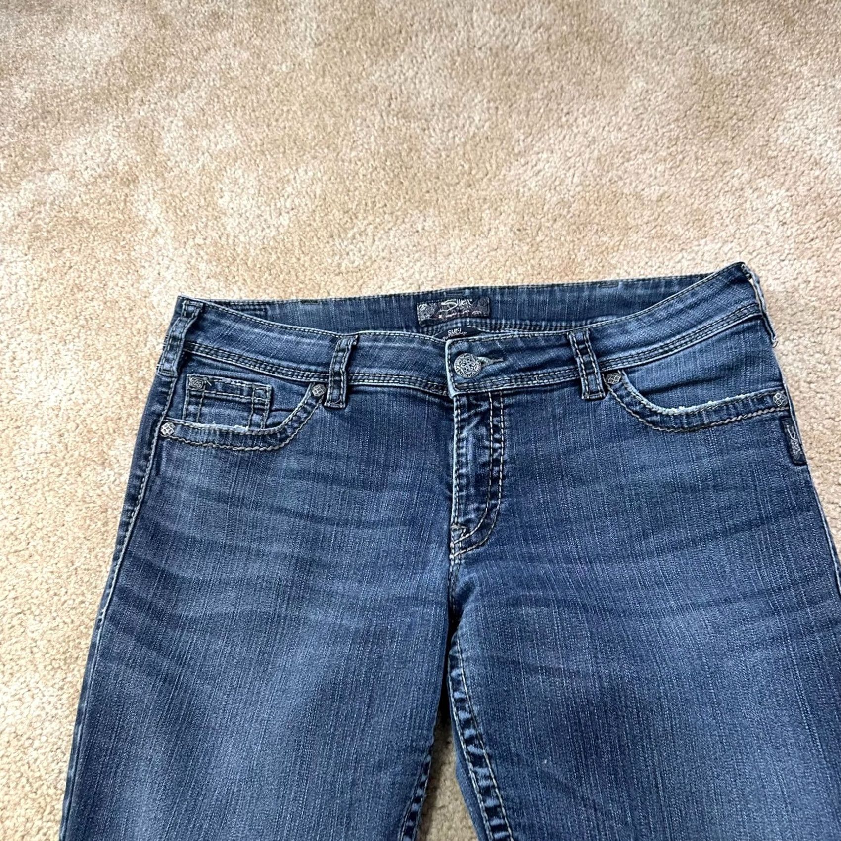 Silver Jeans Co. Silver Jeans Suki Bootcut Jeans Women's 36x28 Blue Denim Stretch Slim Mid Rise 5-Pocket Denim Pants Regular Size Size 25" / US 0 / IT 36 - 3 Thumbnail
