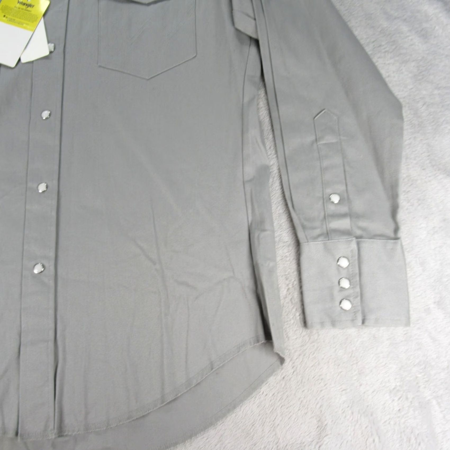 Wrangler Wrangler Shirt Mens Medium Gray Advanced Comfort Cowboy Cut Long Sleeve Button-Up Shirt Size US M / EU 48-50 / 2 - 5 Thumbnail