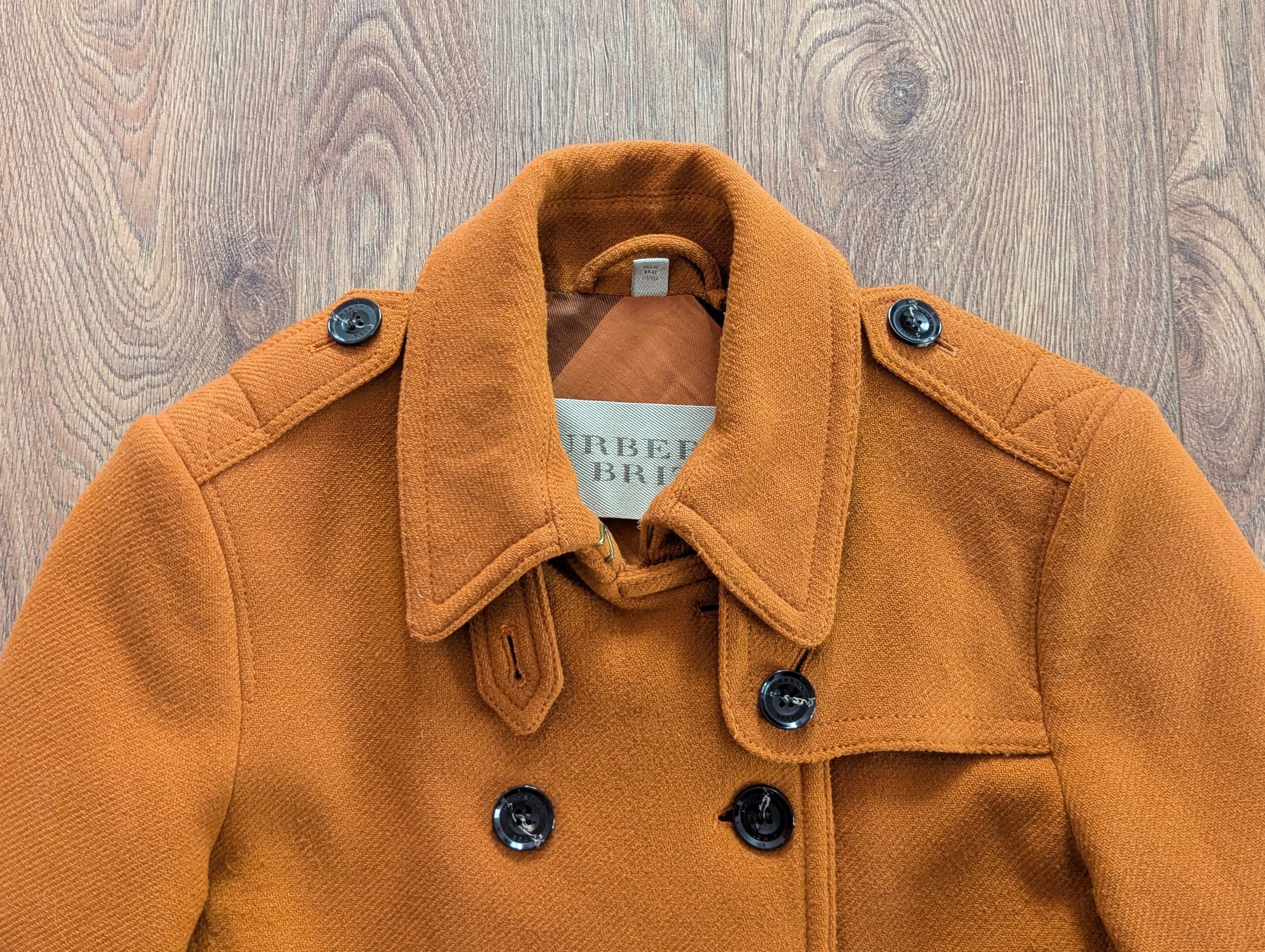 Burberry BURBERRY BRIT Women's Wool Coat Orangre Luxury Brand Size M / US 6-8 / IT 42-44 - 2 Thumbnail