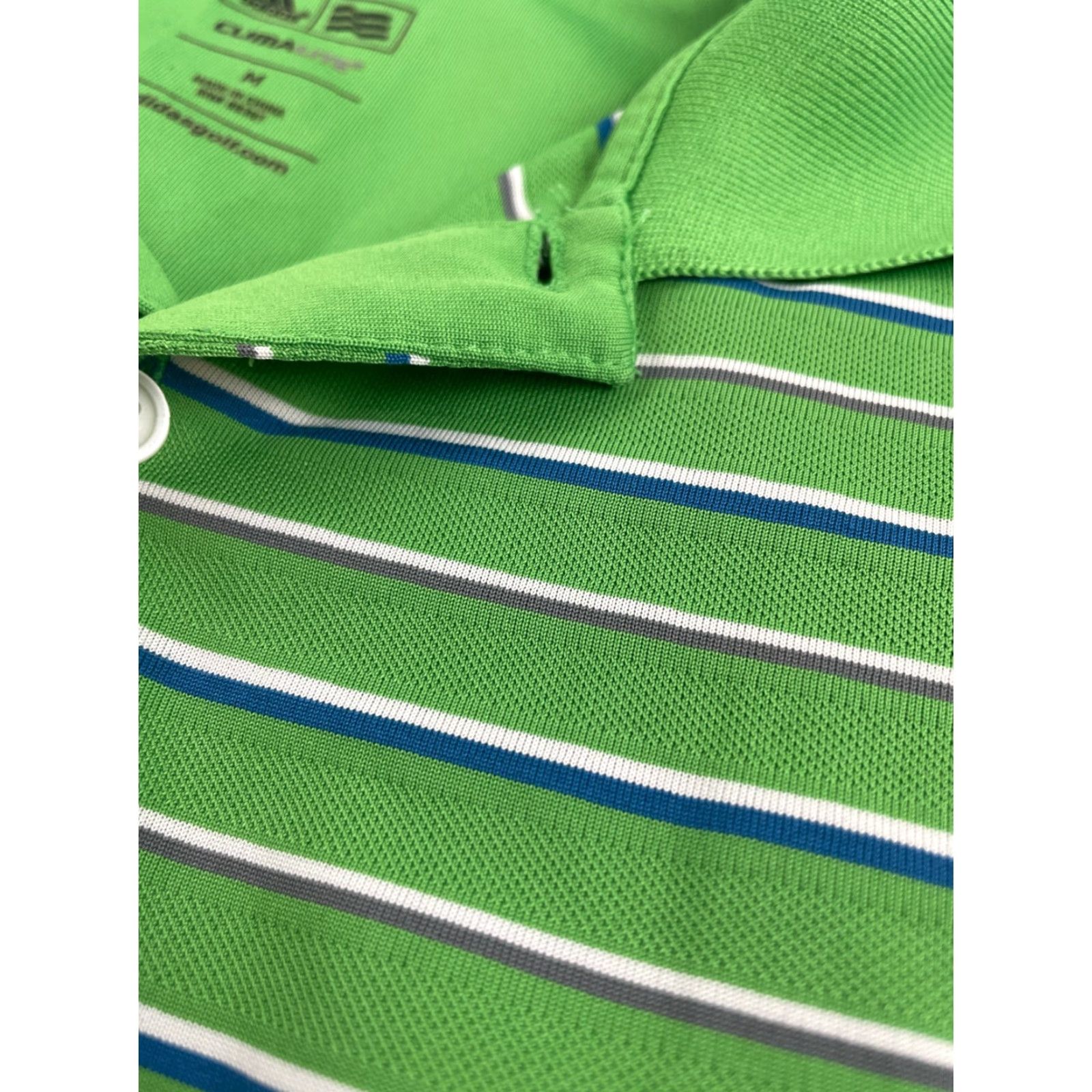 Adidas Adidas Climalite Polo Shirt Men's M Green Stripe 1/4 Button Up Short Sleeve Size US M / EU 48-50 / 2 - 5 Thumbnail