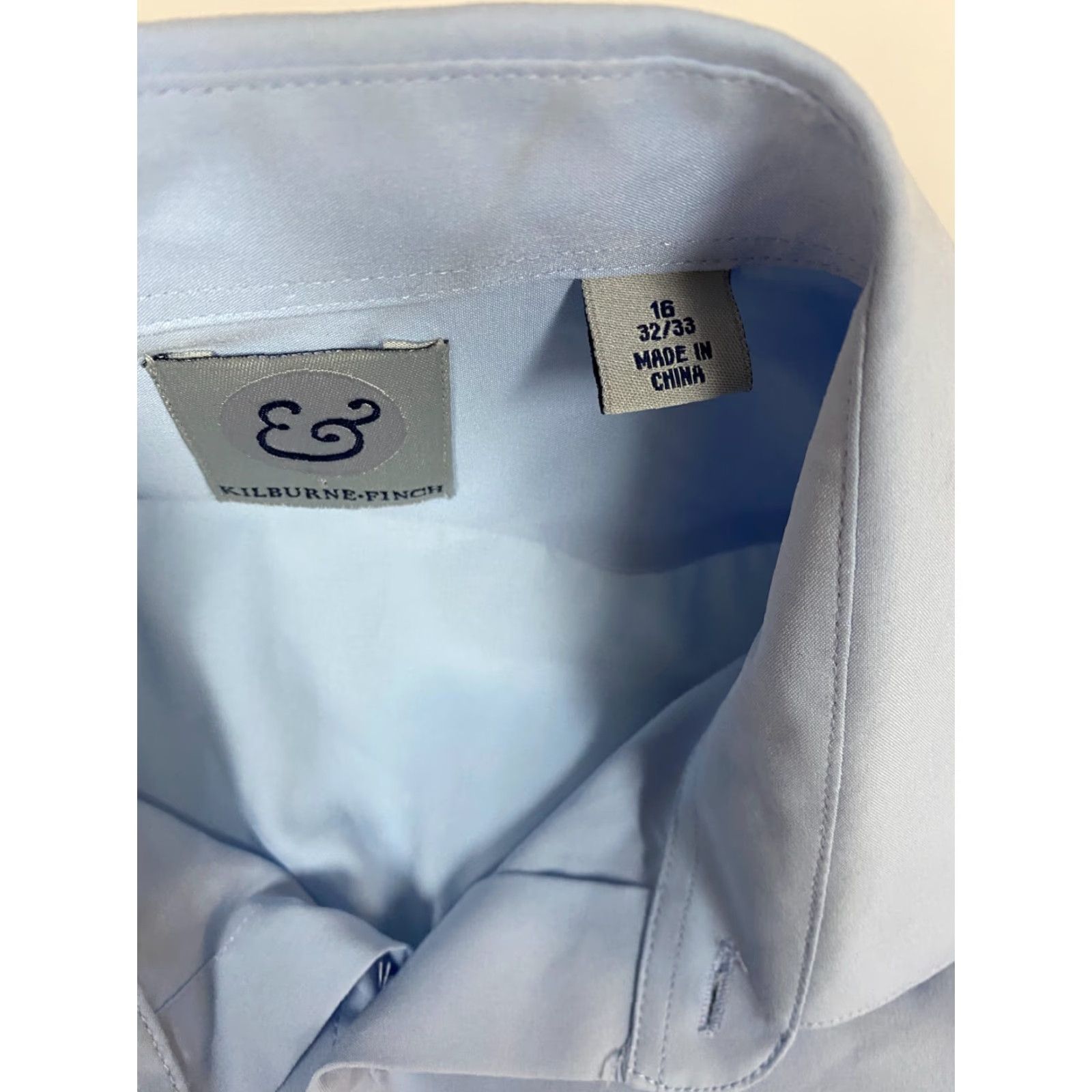 Vintage Kilburne and Finch Mens Dress Shirt 16 Blue Formal Regular Size 42R - 5 Thumbnail