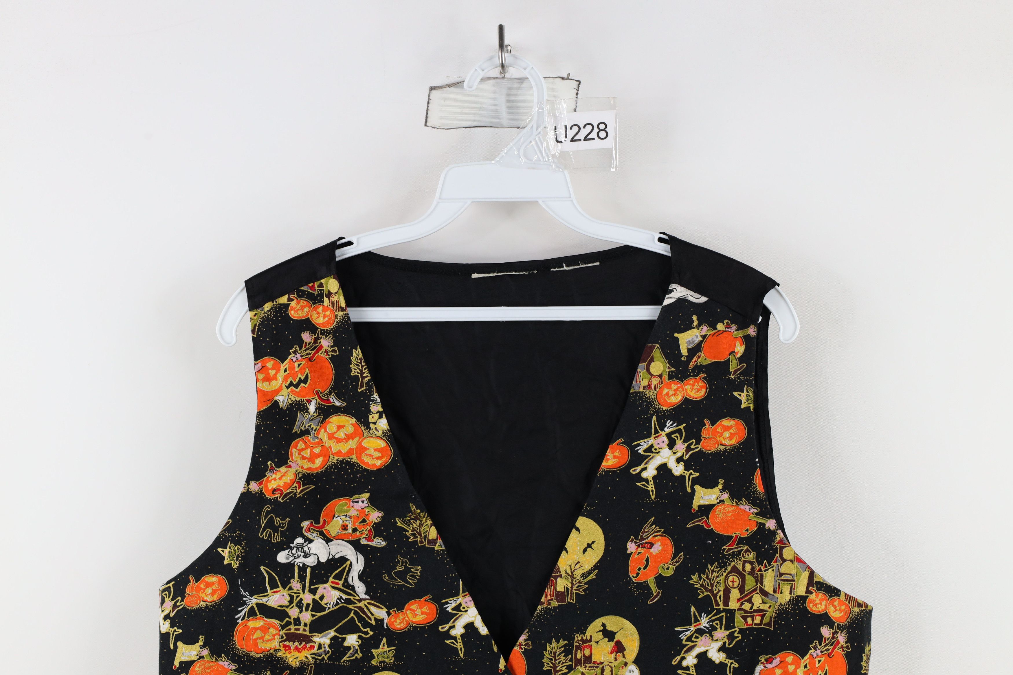 Vintage Vintage 90s Streetwear Halloween Ghost Pumpkin Vest Jacket Size L / US 10 / IT 46 - 2 Thumbnail