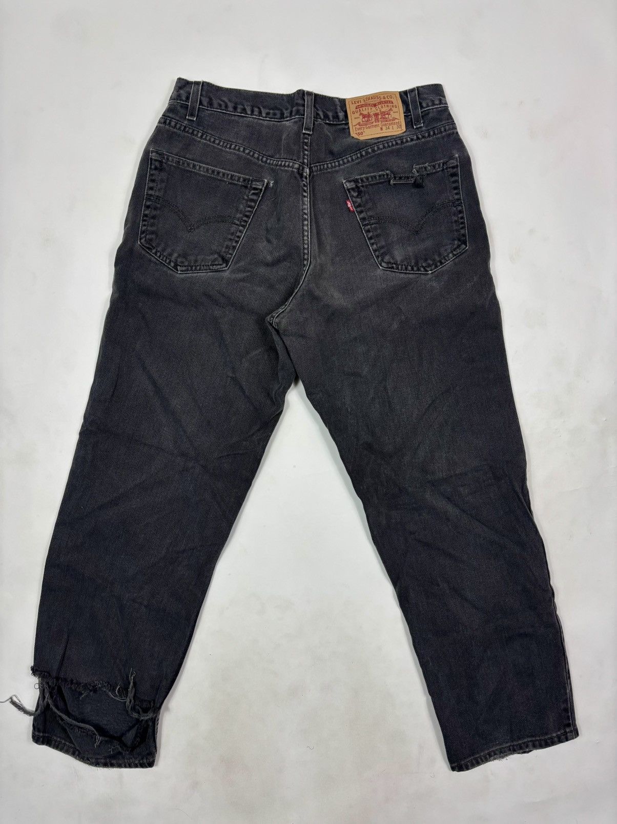 Levi's 1999 Levi’s Black Distressed Faded Jeans Size US 34 / EU 50 - 2 Thumbnail
