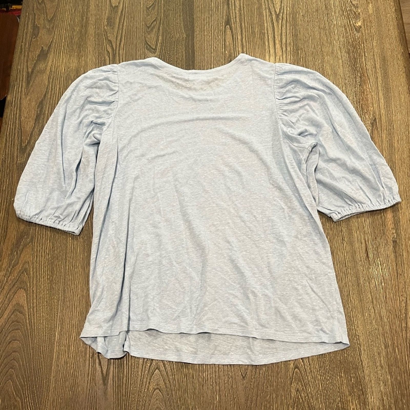 Vintage J. Jill Blouse Top Crew Neck Shirred Short Sleeve Size L Size L / US 10 / IT 46 - 3 Thumbnail