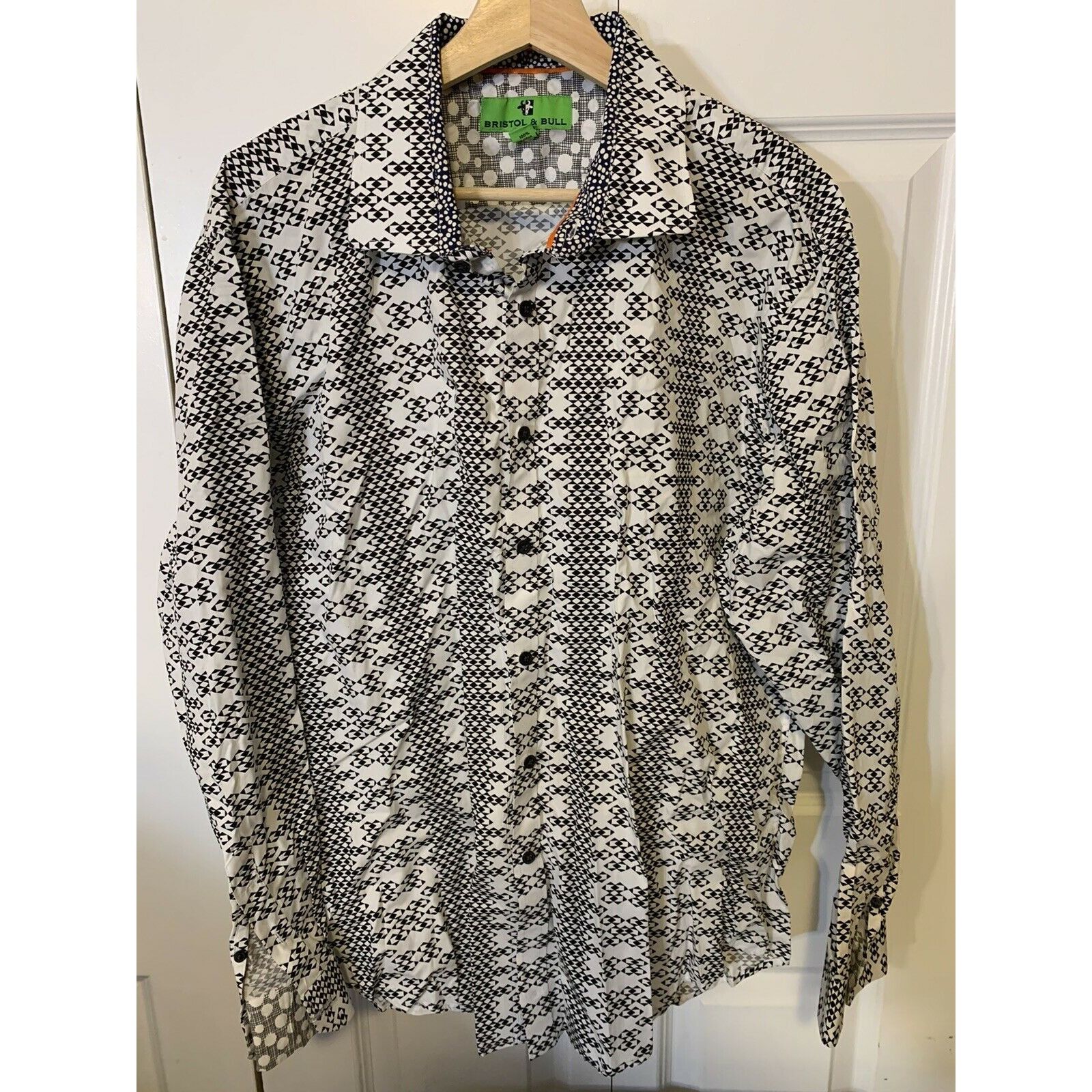 Other Bristol & Bull Men’s Sz XL Black White Geometric Shirt Size US XL / EU 56 / 4 - 3 Thumbnail