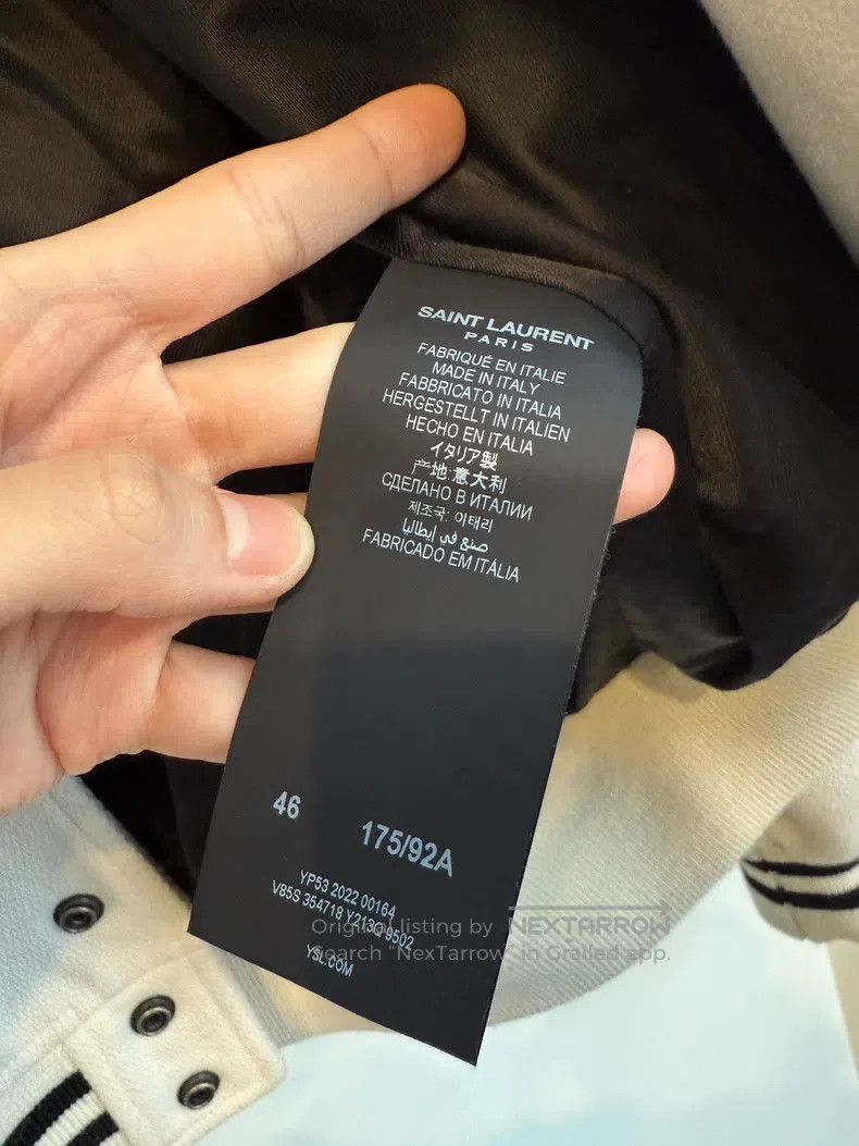 Saint Laurent Paris Saint Laurent Paris White and Black Mixed Leather Wool Bas Size US S / EU 44-46 / 1 - 4 Thumbnail