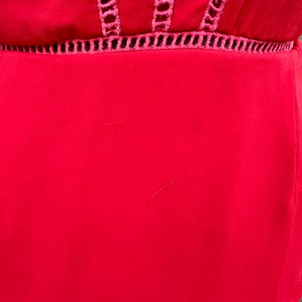 Other Sienna Sky Vibrant Red Dress Eyelet Details Throughout Bodic Size S / US 4 / IT 40 - 10 Thumbnail