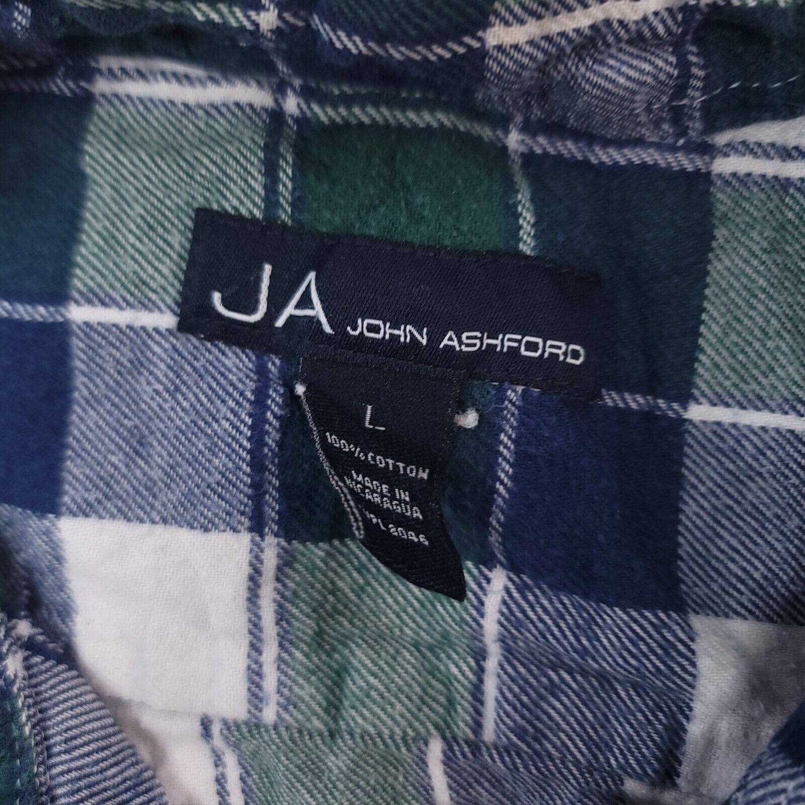 John Ashford John Ashford Gingham Flannel Shirt Mens Size L Blue Green Size US L / EU 52-54 / 3 - 3 Thumbnail