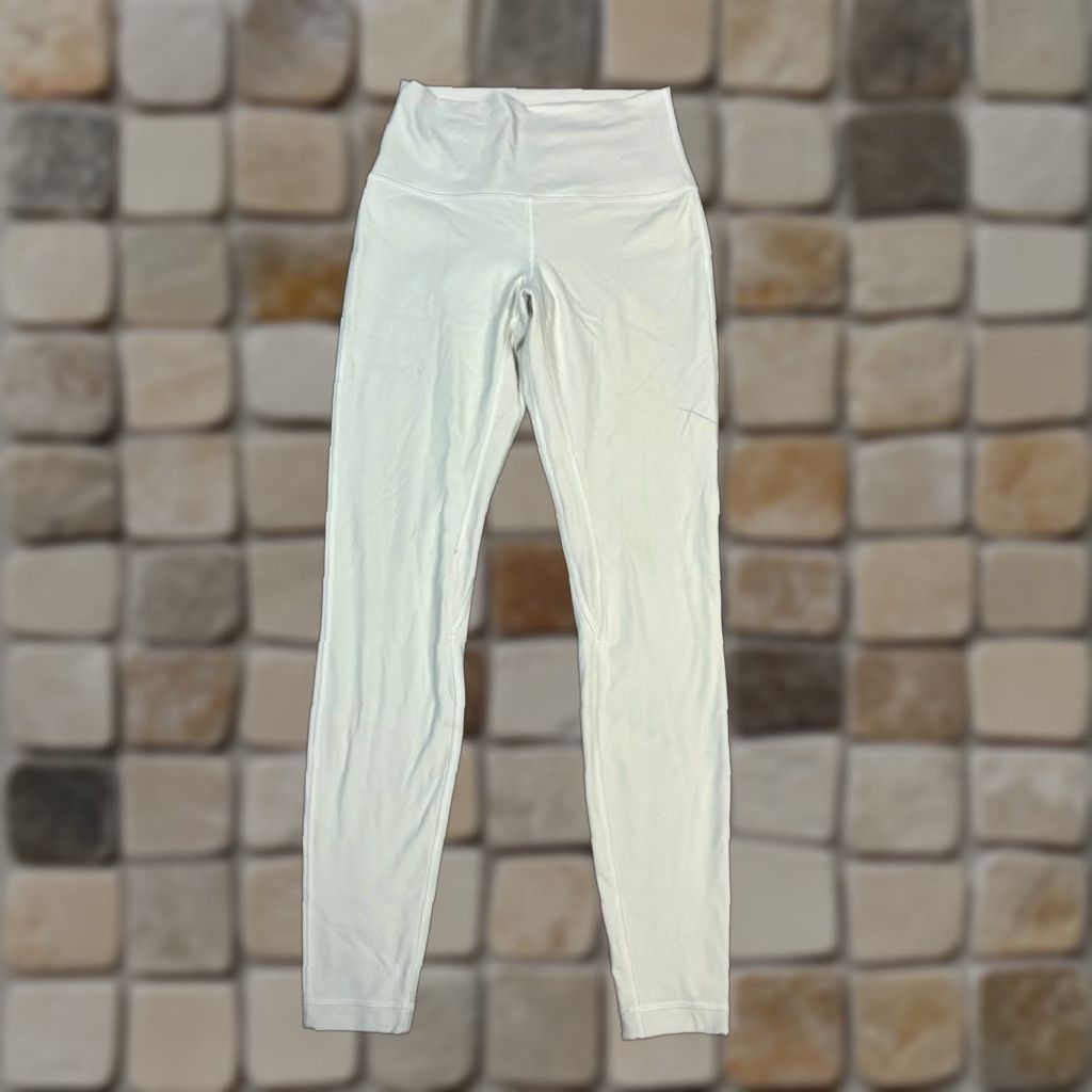 Lululemon Lululemon Align Leggings Womens 6 Beige Logo Stretch Mid Rise Outdoor Workout Sh. Size 28" / US 6 / IT 42 - 1 Thumbnail