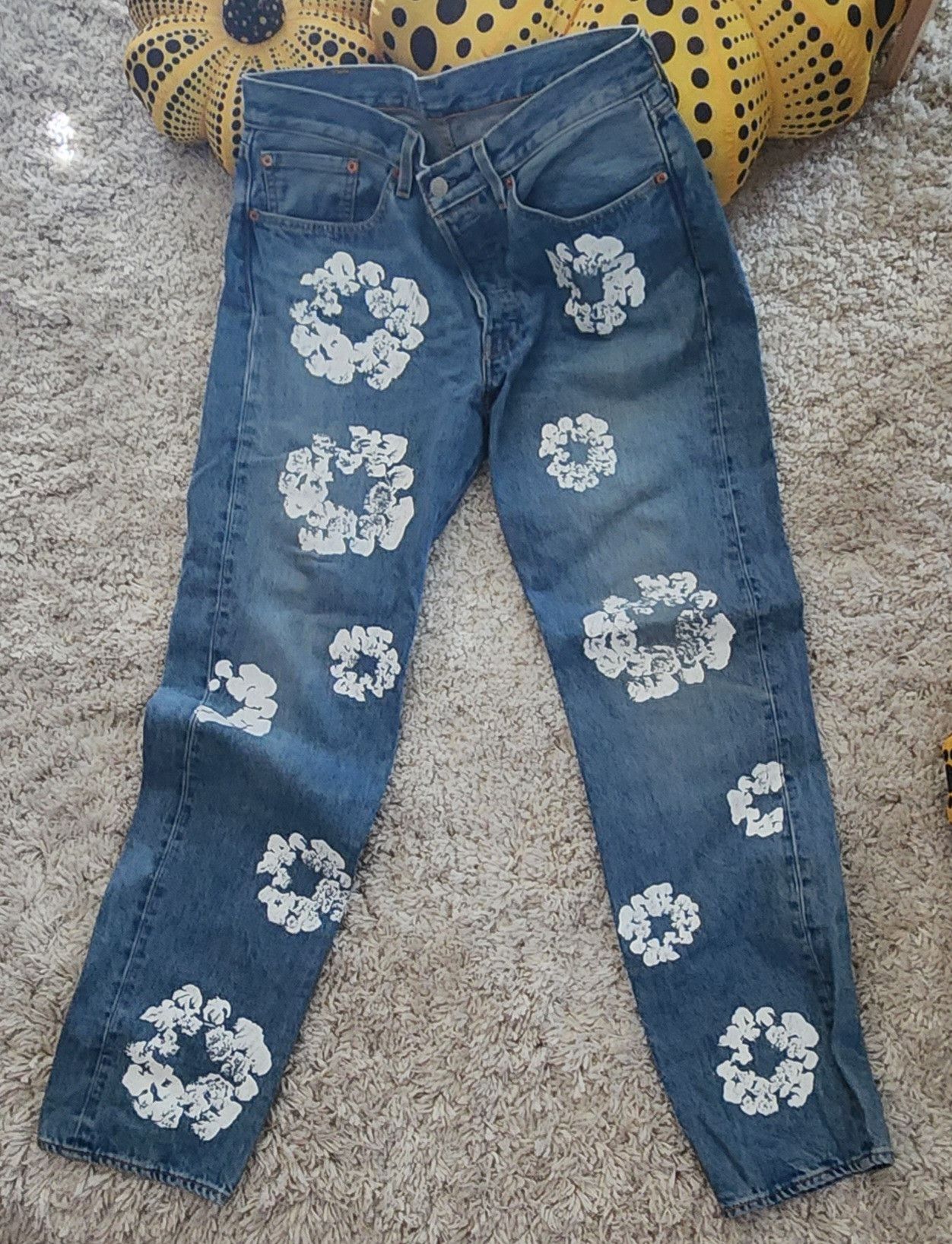 image of Denim Tears X Levi's Blue Jeans, Men's (Size 33)