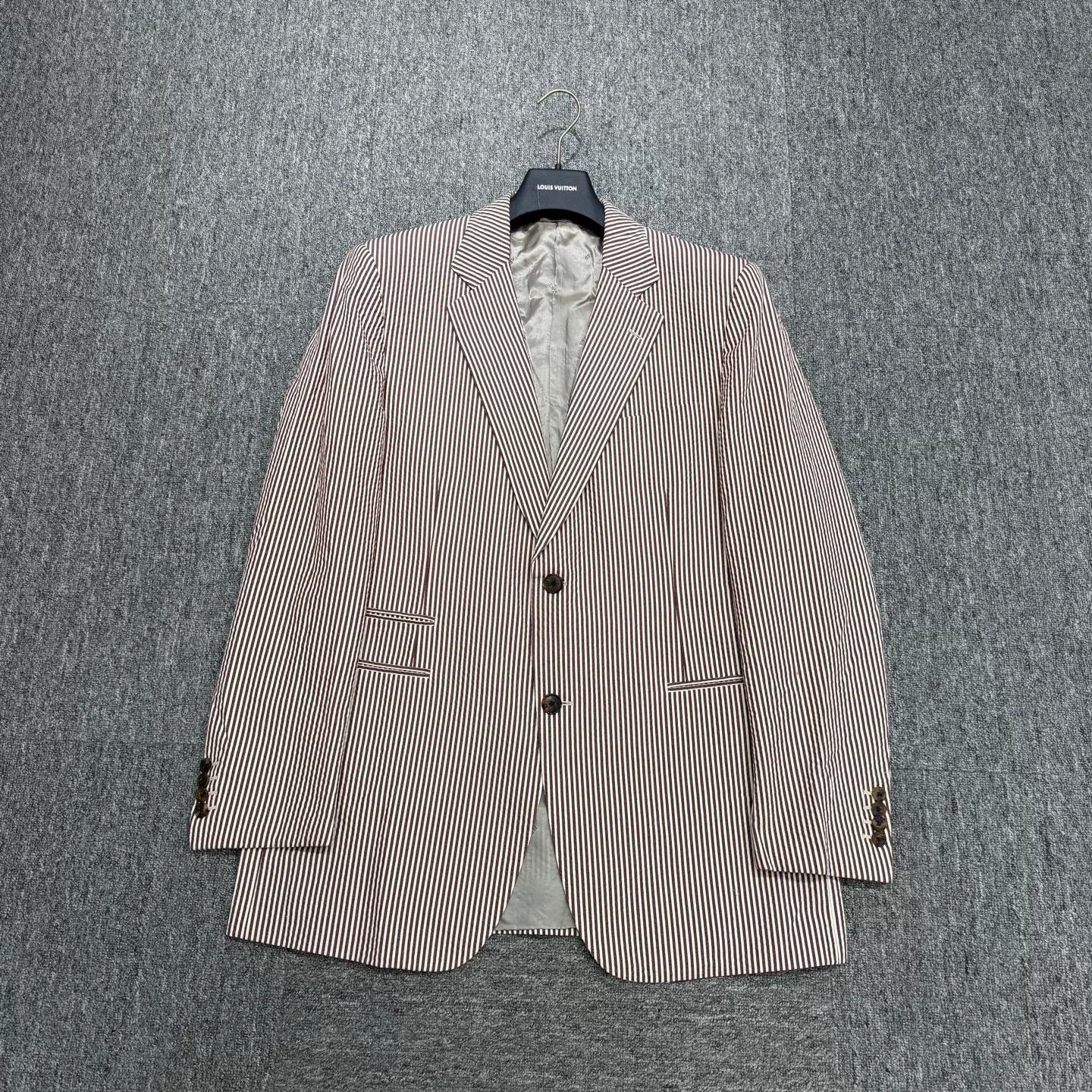 Hermes Hermes Seersucker Stripe Blazer Size US L / EU 52-54 / 3 - 1 Thumbnail
