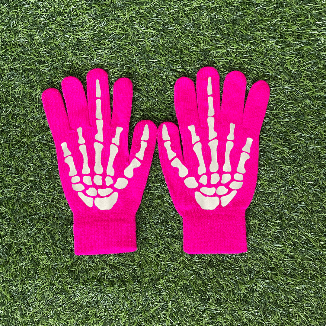 Vintage SKULL MIDDLE FINGER GLOVES Size ONE SIZE - 1 Preview