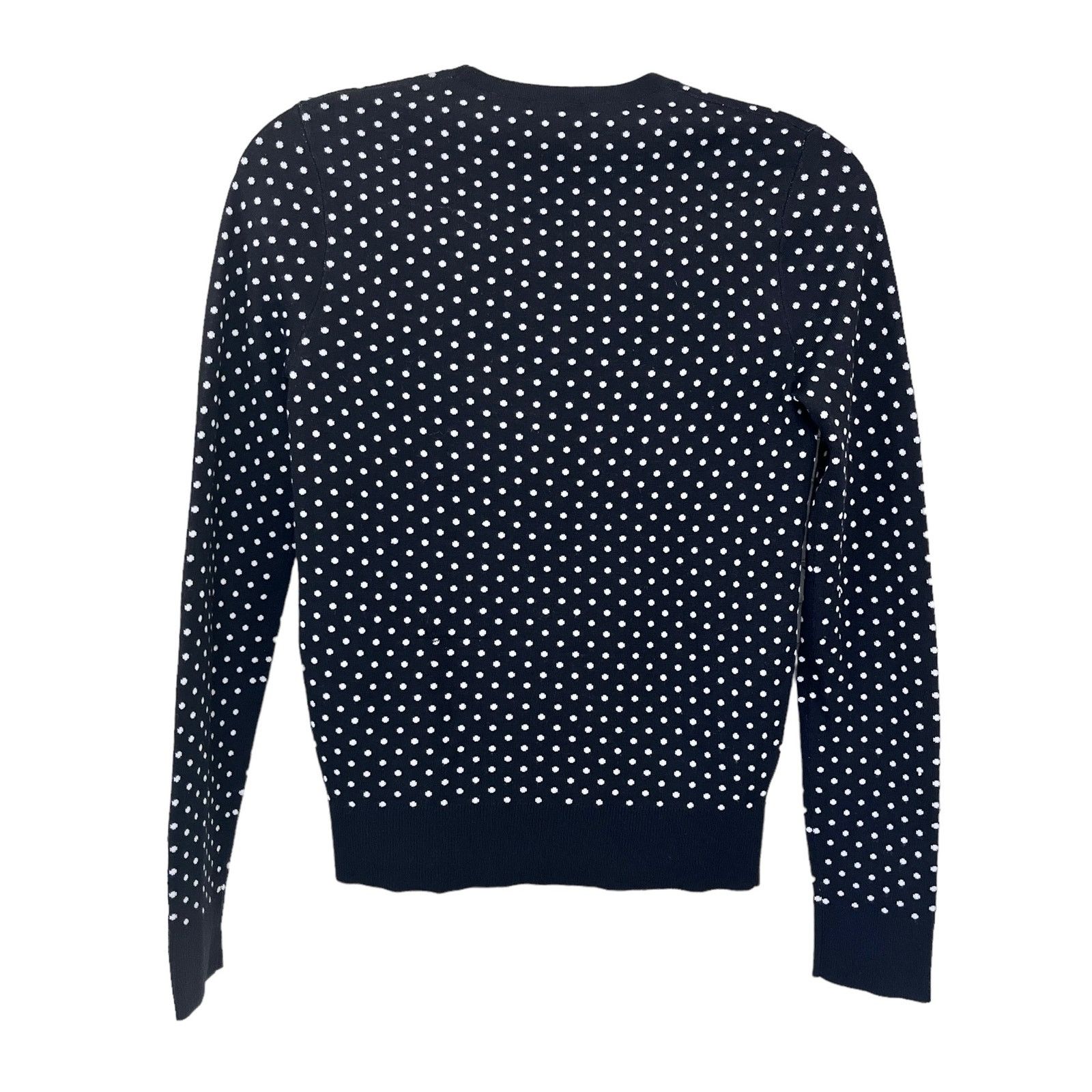 Theory Theory Mini Polka Dot Black Ecru Regal Wool Sweater Size S / US 4 / IT 40 - 3 Thumbnail