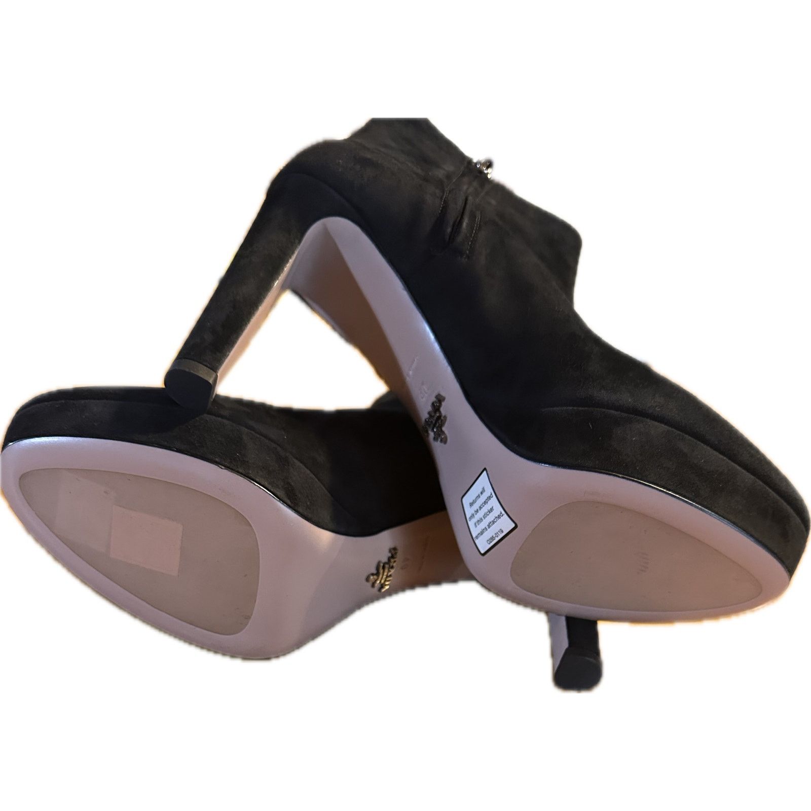 Prada Prada Women's Black Suede Platform Ankle Boots Size 9.5 High Size US 9.5 / IT 39.5 - 7 Thumbnail