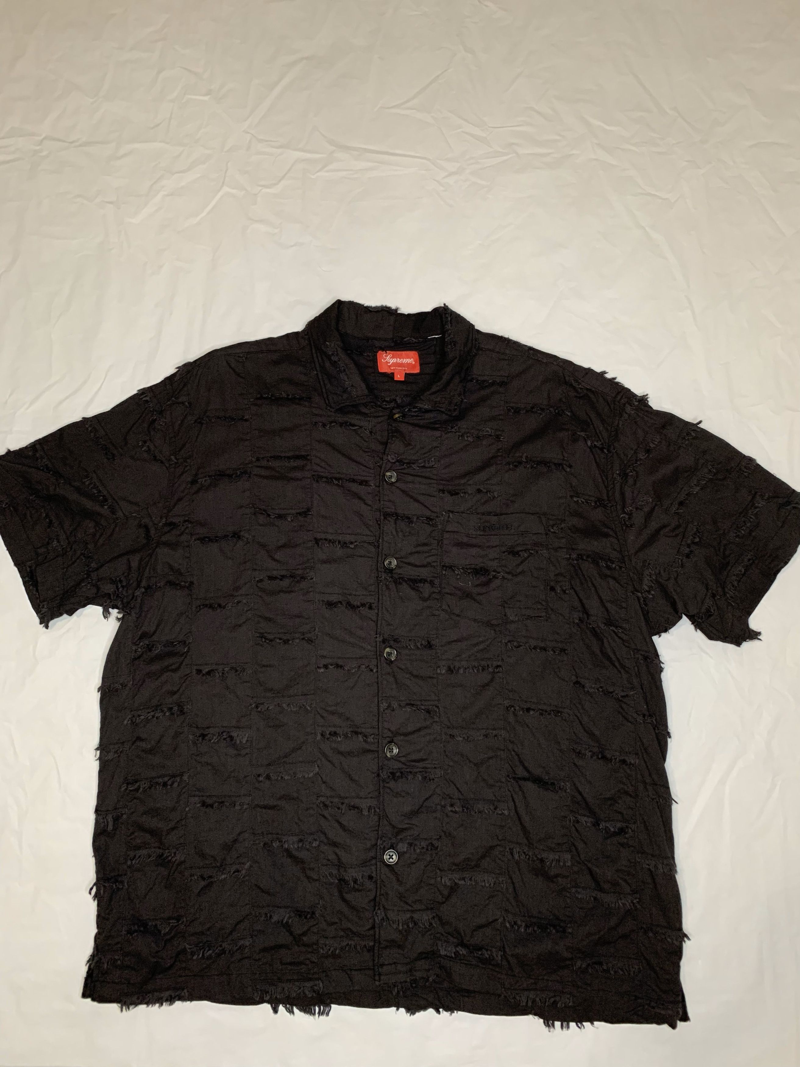 Supreme Supreme S/S23 patchwork Shirt Black L | Grailed