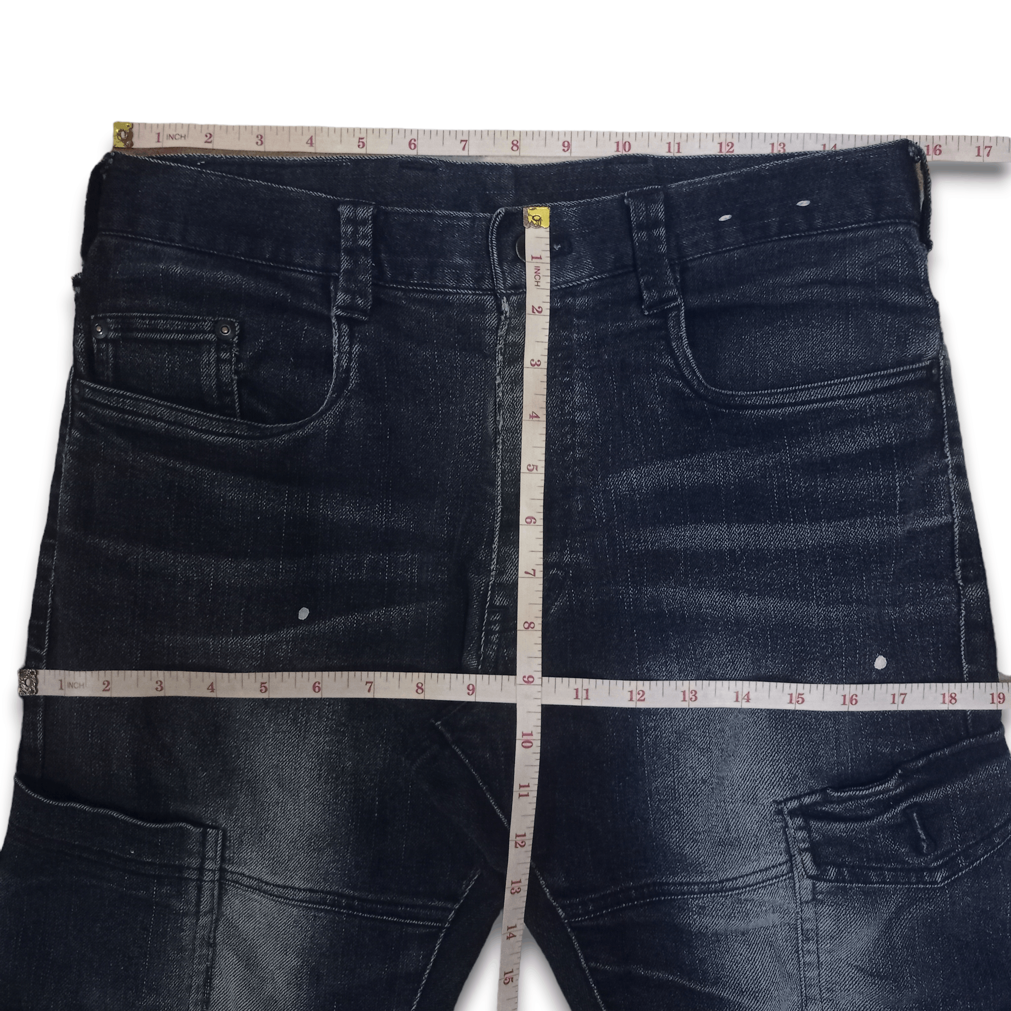 Japanese Brand Vintage Japanese Brand Painted Cargo Denim Pants 31x32 Size US 31 - 10 Thumbnail