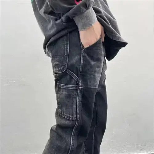 Designer × Japanese Brand × Vintage double knee carpenter faded flared jeans Size US 32 / EU 48 - 2 Thumbnail