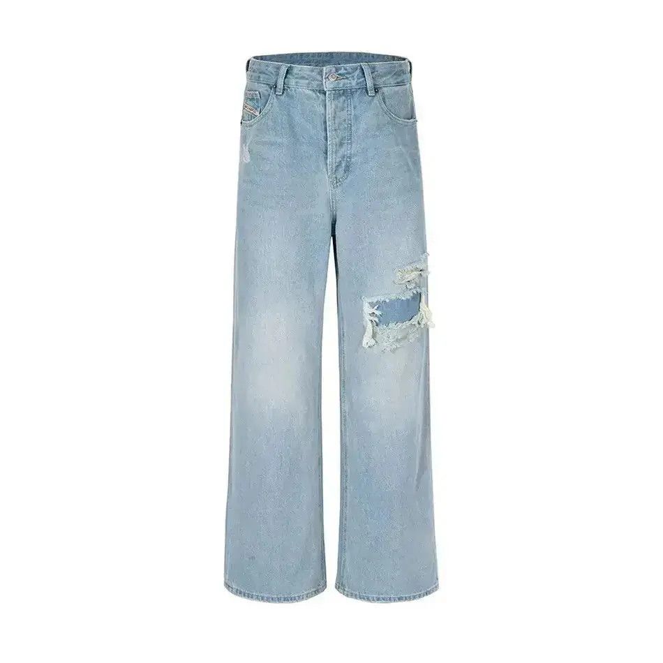 Japanese Brand Baggy Flared Wide Leg Striped Rusty Jeans Size US 32 / EU 48 - 1 Thumbnail