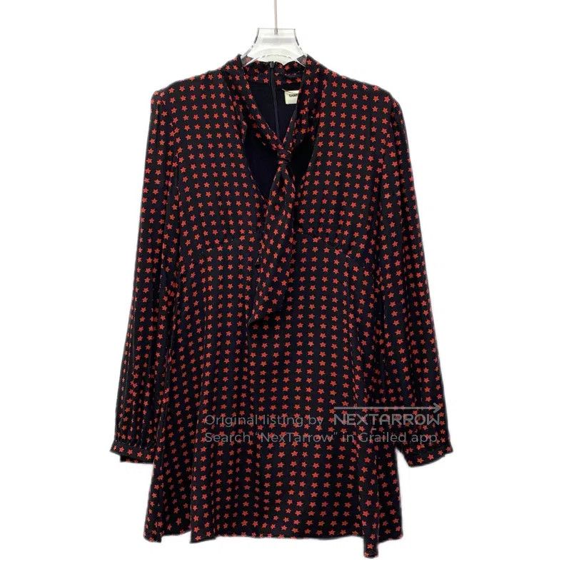 Saint Laurent Paris Saint Laurent Paris Color-Blocked Star Printed Silk Long-S Size XS / US 0-2 / IT 36-38 - 1 Thumbnail