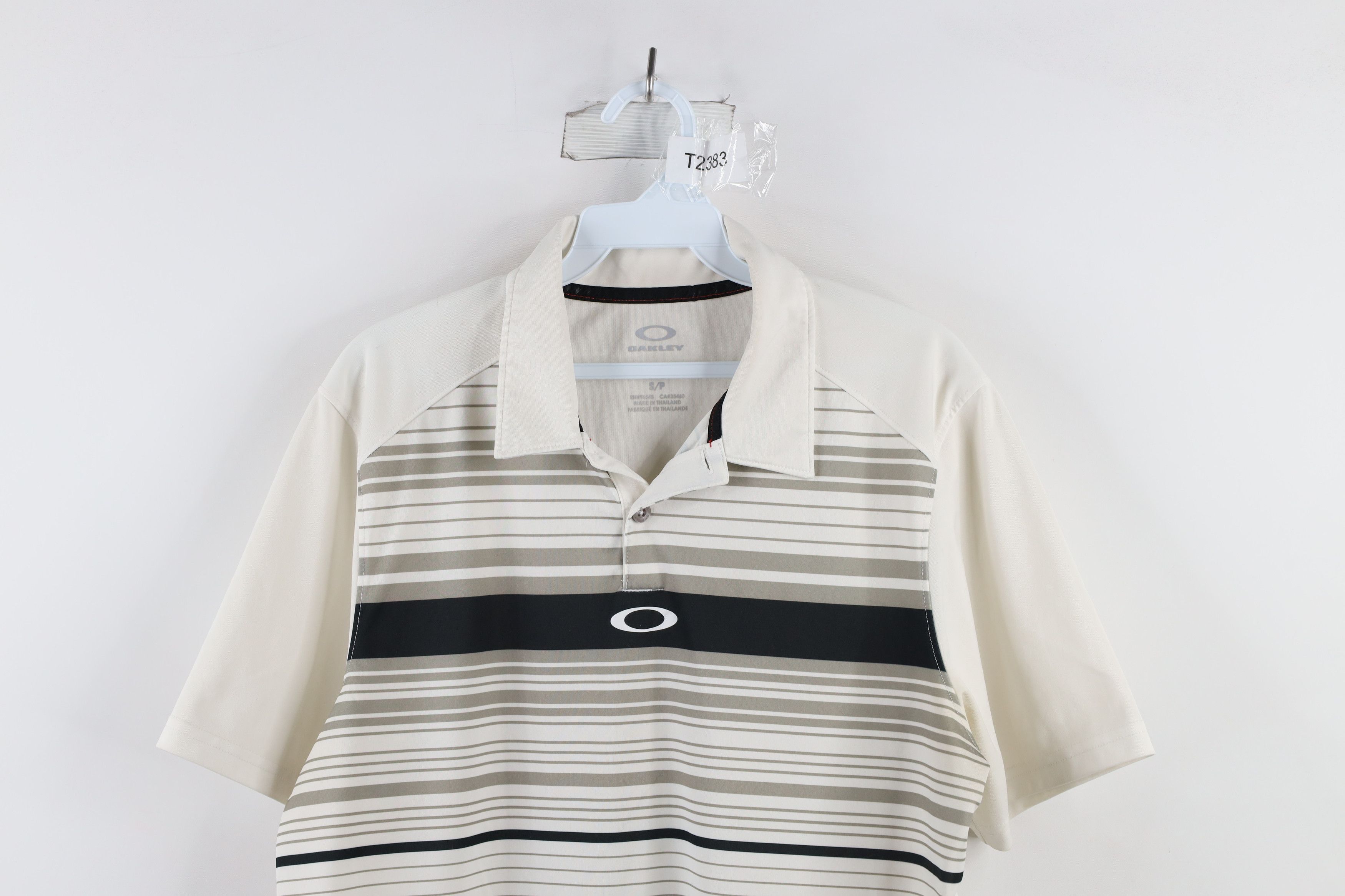 Oakley × Vintage Oakley Fit Spell Out O Logo Striped Collared Golf Polo Shirt Size US S / EU 44-46 / 1 - 2 Thumbnail