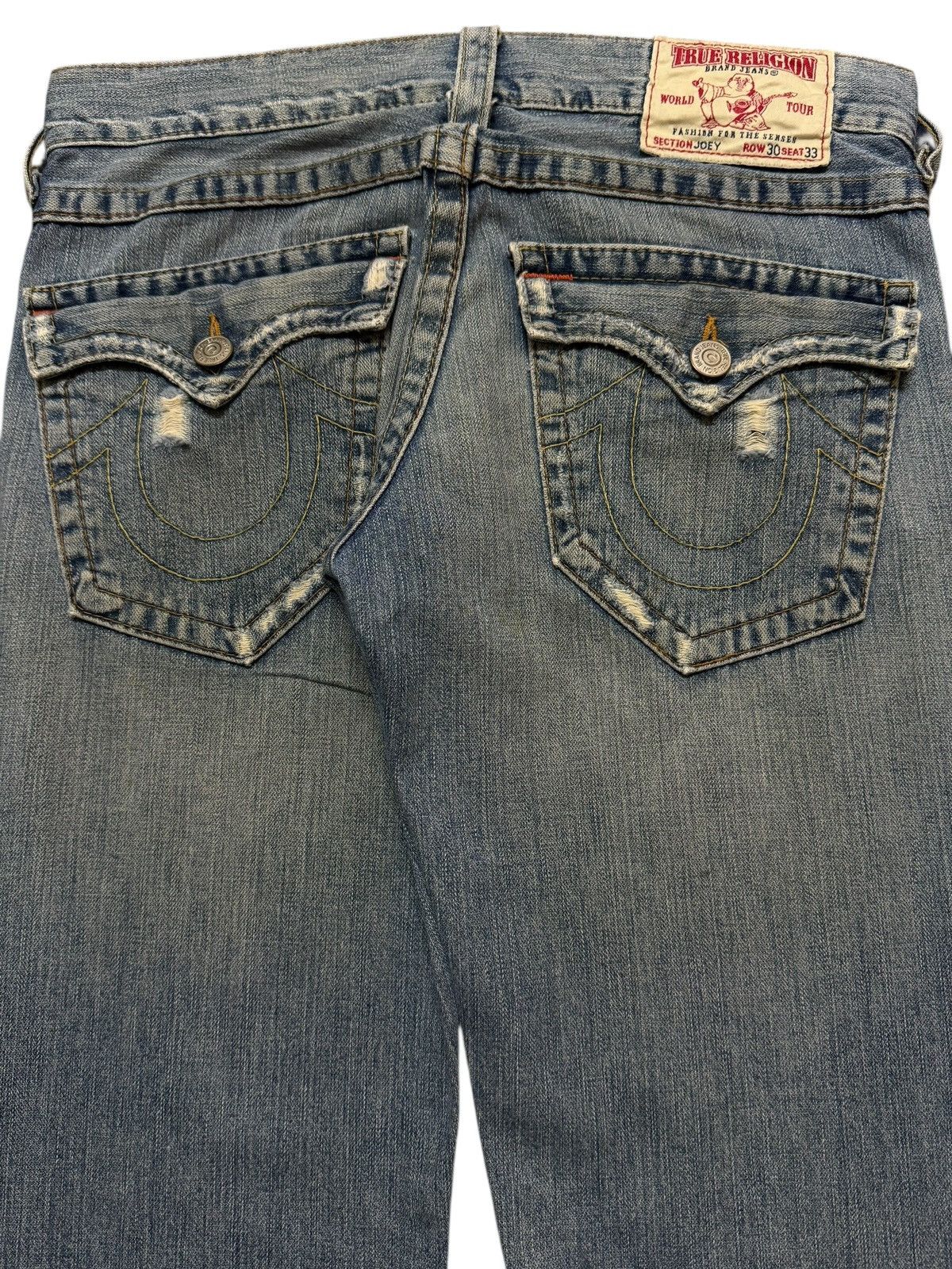 True Religion Vintage 90s Usa True Religion Faded Distress Wide Leg Flare Size US 33 - 5 Thumbnail