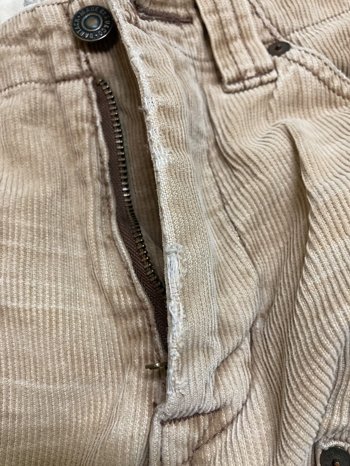 Japanese Brand Distressed Bartack Corduroy Bush Pants Size US 30 / EU 46 - 24 Thumbnail