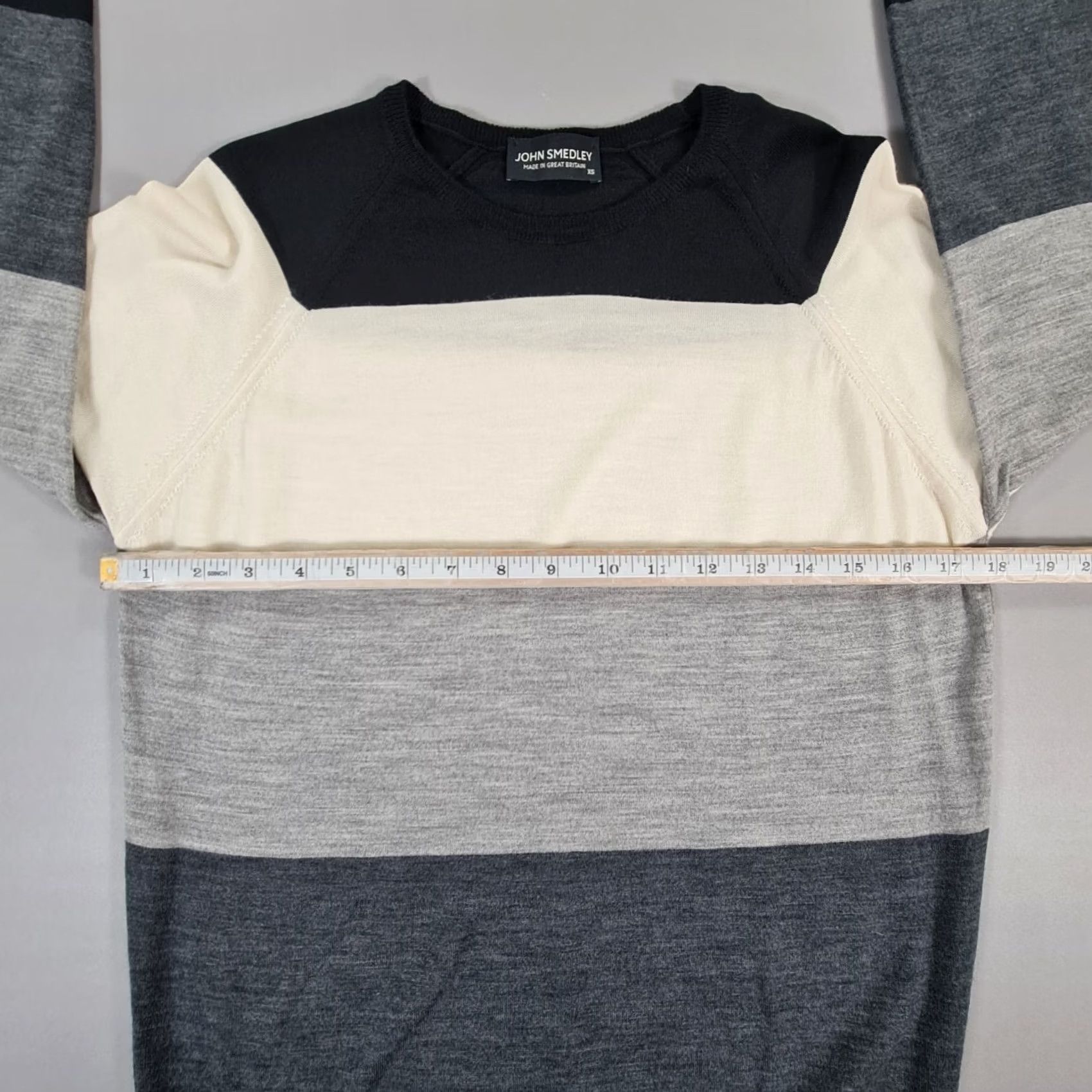 John Smedley John Smedley Jumper Grey XS Wool Colourblock Sweater Made In England Mens Size XS / US 0-2 / IT 36-38 - 5 Thumbnail